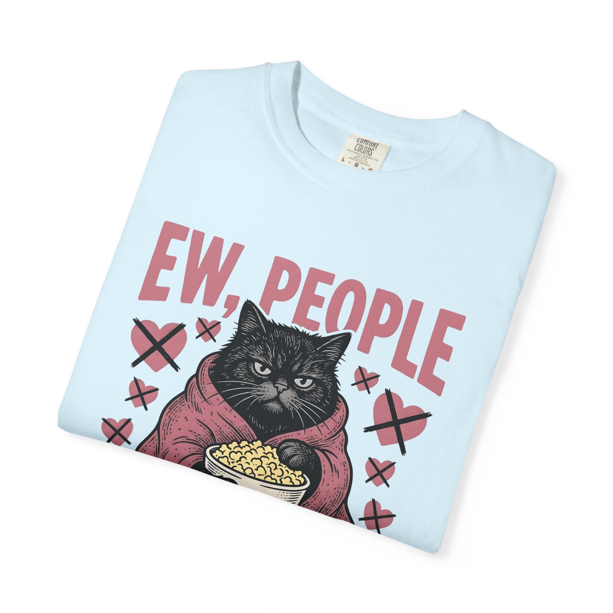 Mad Feline Shirt St Valentines Day Pet Gift Women Cartoon Tee Cat T-Shirt Valentine Fan Cartoonish Tshirt Animal Graphic Line Art Heart