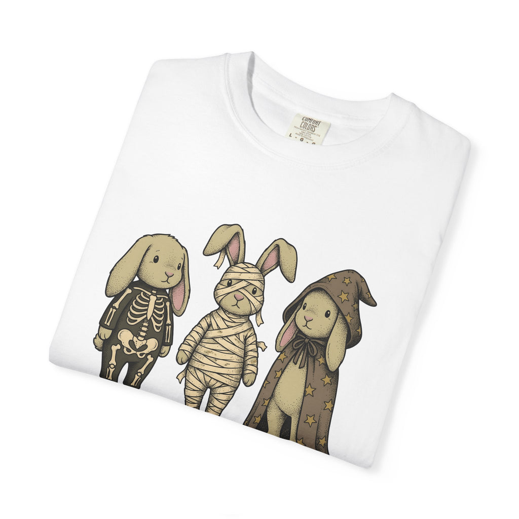 Rabbit Costume Shirt Halloween Fauna Gift Women Playful Tee Bunny T-Shirt Halloween Fan Costume Tshirt Wildlife Graphic Line Art Glimmers