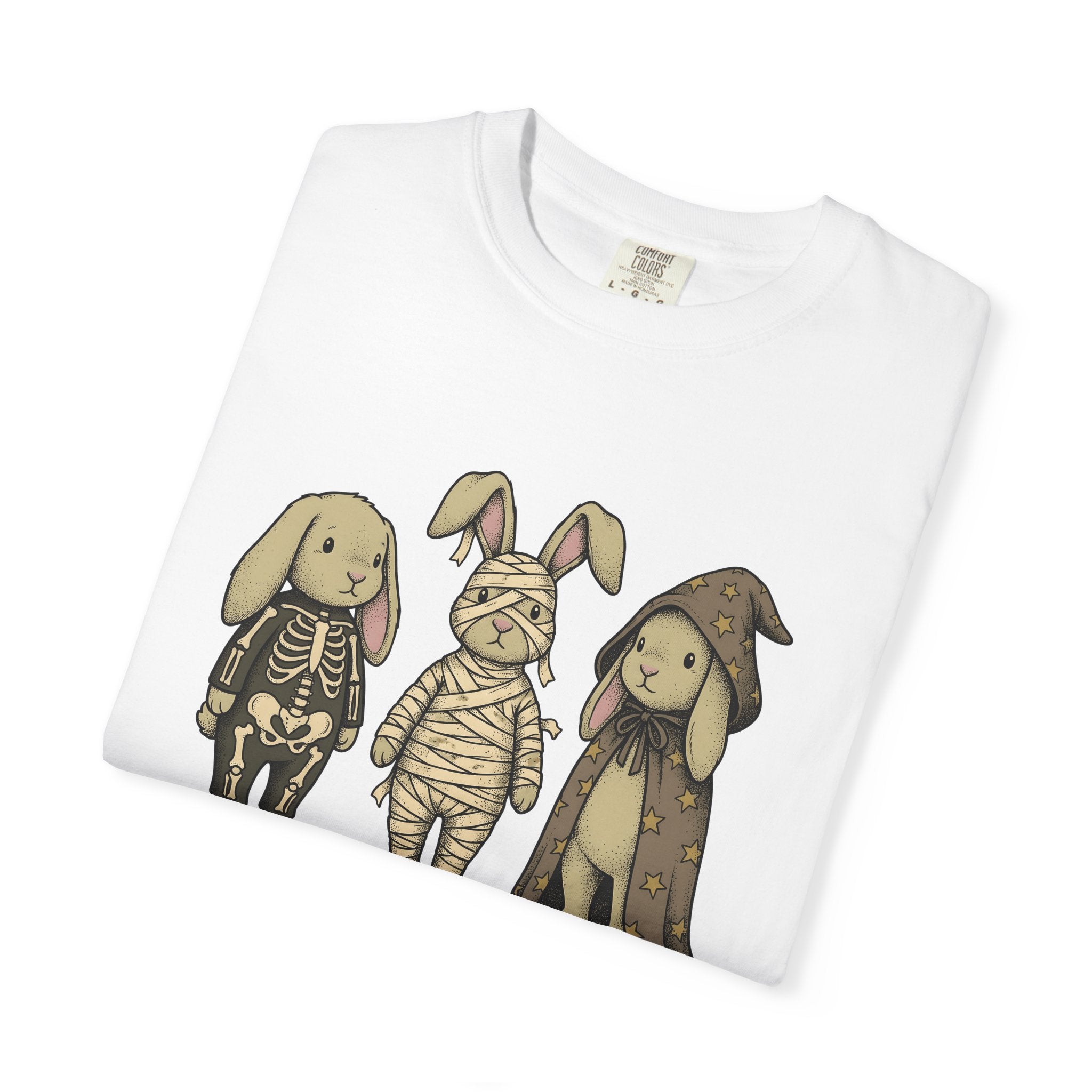 Rabbit Costume Shirt Halloween Fauna Gift Women Playful Tee Bunny T-Shirt Halloween Fan Costume Tshirt Wildlife Graphic Line Art Glimmers