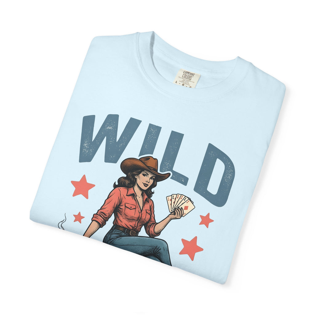 Cowgirl Illustration Shirt Cowgirl Country Gift Women Vintage Tee Cowboy T-Shirt Rodeo Fan Western Tshirt Country Graphic Retro Poker Cards