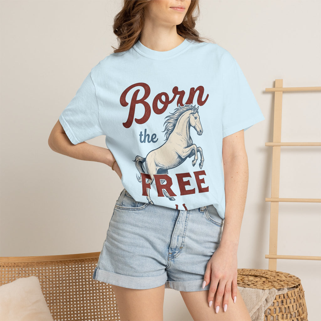 Prancing Horse Shirt America Independence Gift Women Classic Tee Stallion T-Shirt Patriot Fan Vintage Tshirt Liberty Graphic Line Art