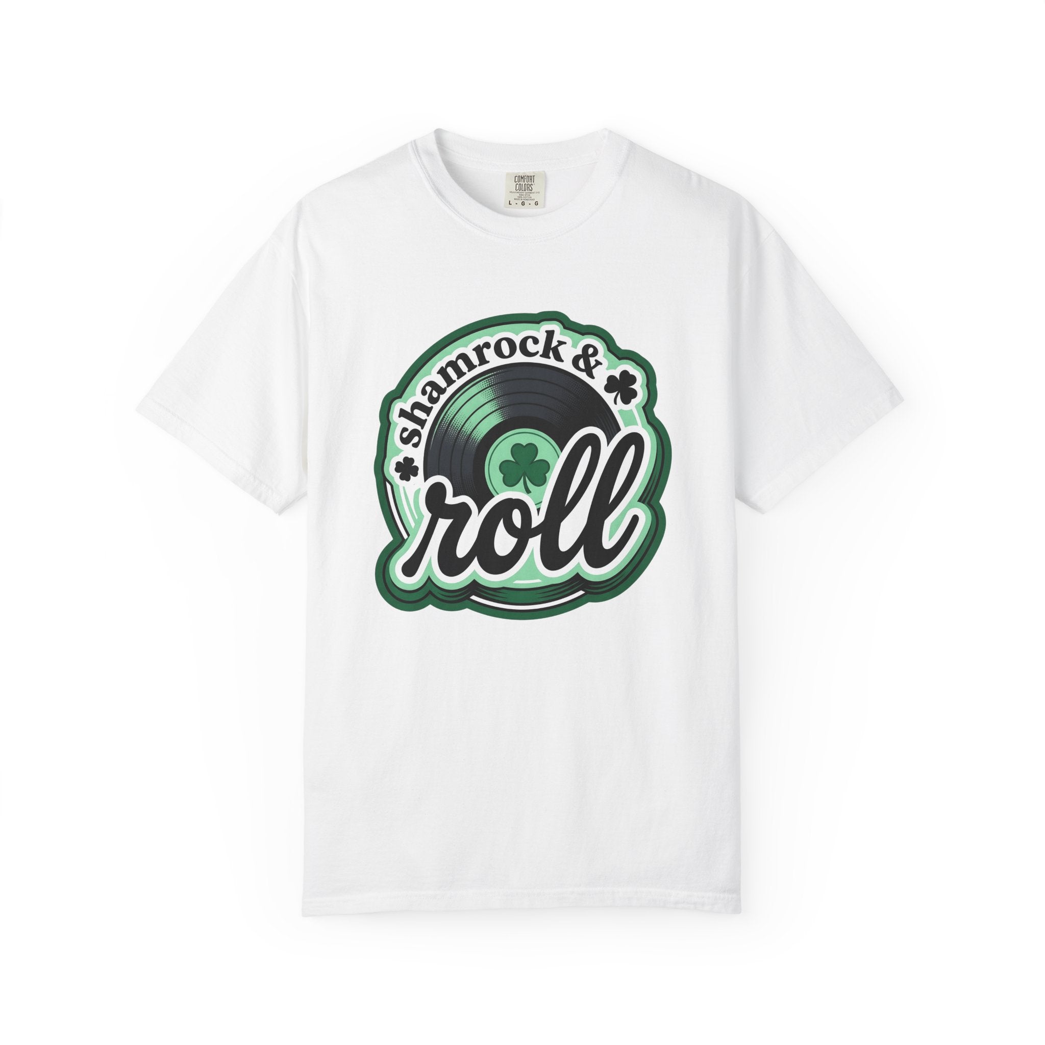 Record Disc Shirt St Patrick's Day Sound Gift Women Pop Art Tee Vinyl Record T-Shirt Luck Enthusiast Retro Pop Tshirt Audio Graphic Classic