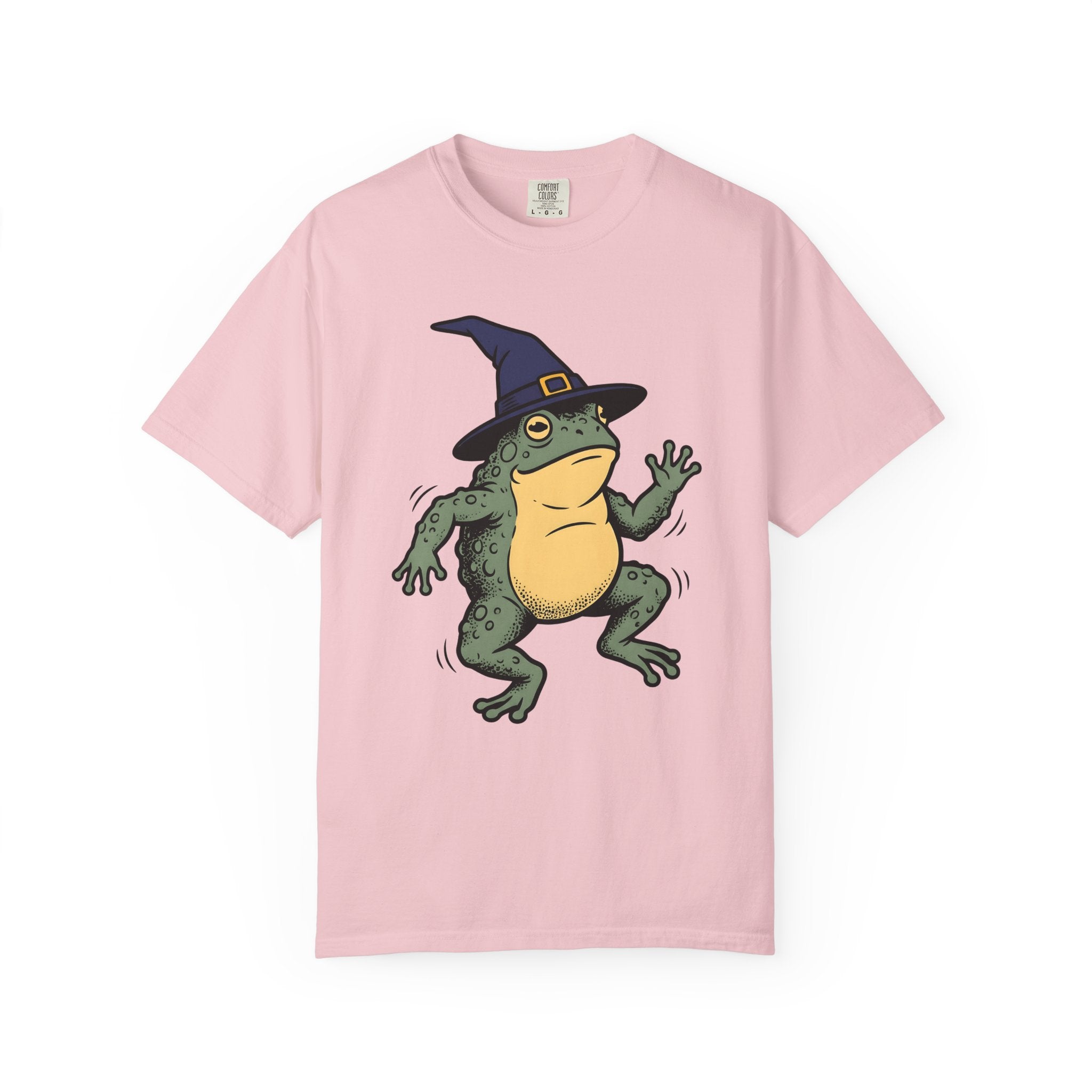 Amphibian Witch Hat Shirt Halloween Pet Gift Women Illustration Tee Toadstool T-Shirt Horror Fan Drawing Graphic Animal Design Sketch