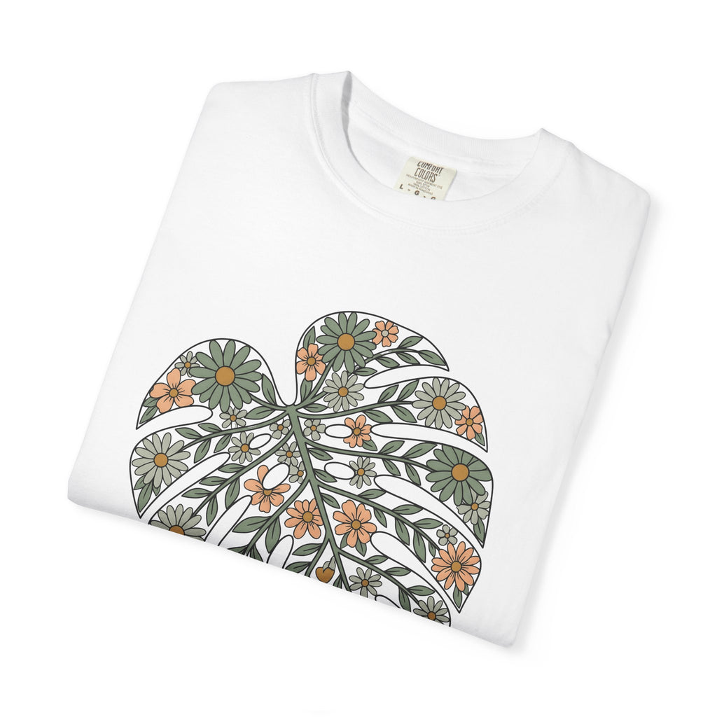 Monstera Foliage Shirt Botanical Petal Gift Women Gypsy Tee Swiss Cheese Plant T-Shirt Floral Fan Bohemian Tshirt Floral Graphic Doodle