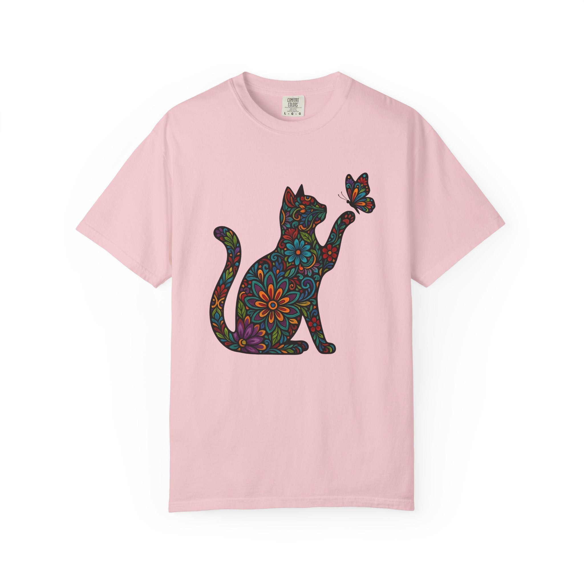 Blossom Kitty Shirt Cat Wildlife Gift Women Rustic Tee Kitten T-Shirt Cat Fan Animal Graphic Wildlife Illustration Cat Enthusiast Rustic