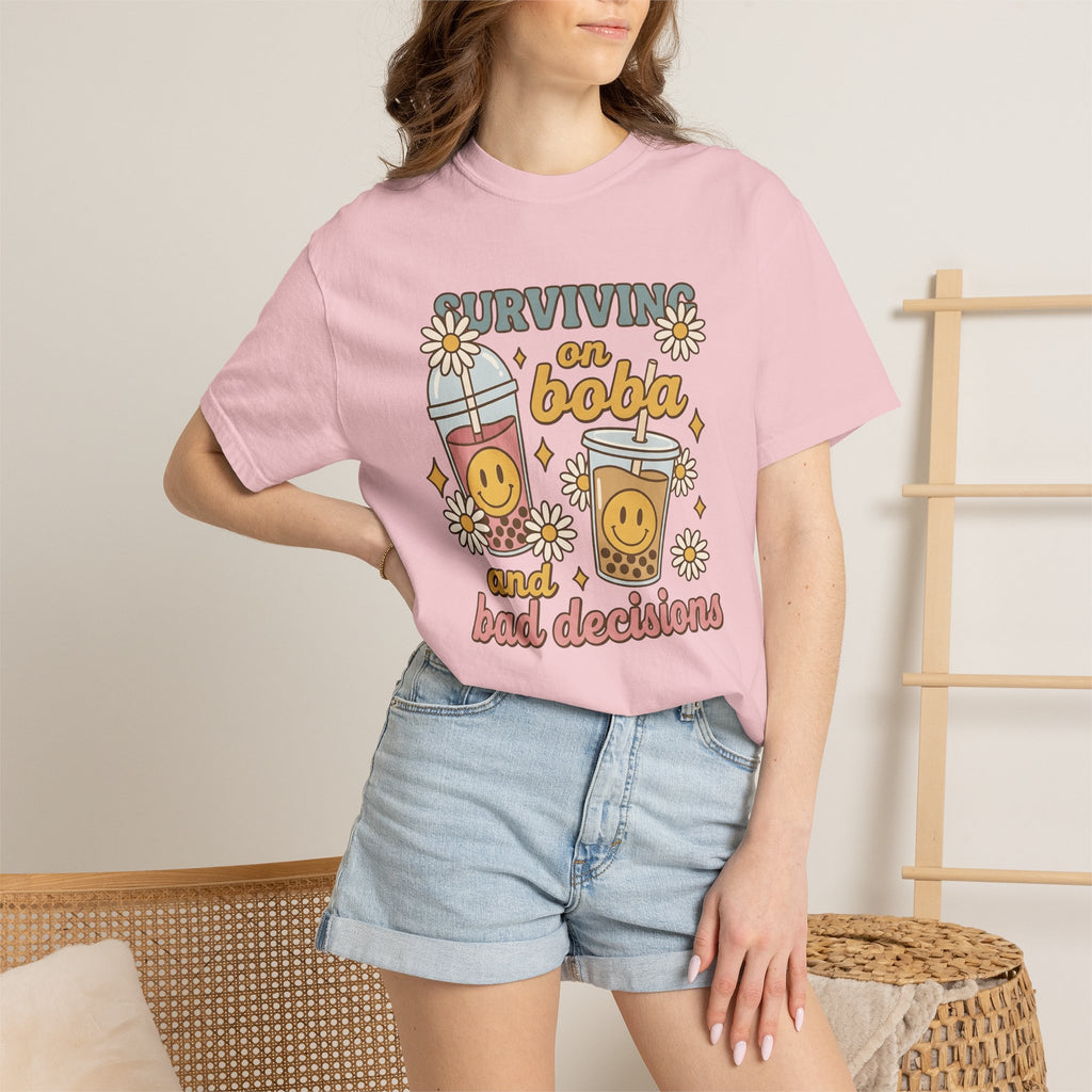 Bubble Tea Shirt Boba Jokes Gift Women Cute Tee Boba Drink T-Shirt Boba Fan Kawaii Tshirt Pun Graphic Vintage Flowers Tshirt