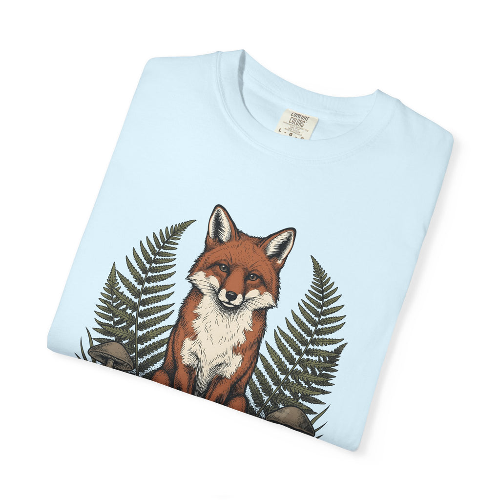Fox Shirt Animals Woods Gift Women Retro Tee Vixen T-Shirt Wildlife Fan Vintage Tshirt Forest Graphic Sketch Toadstools Tshirt