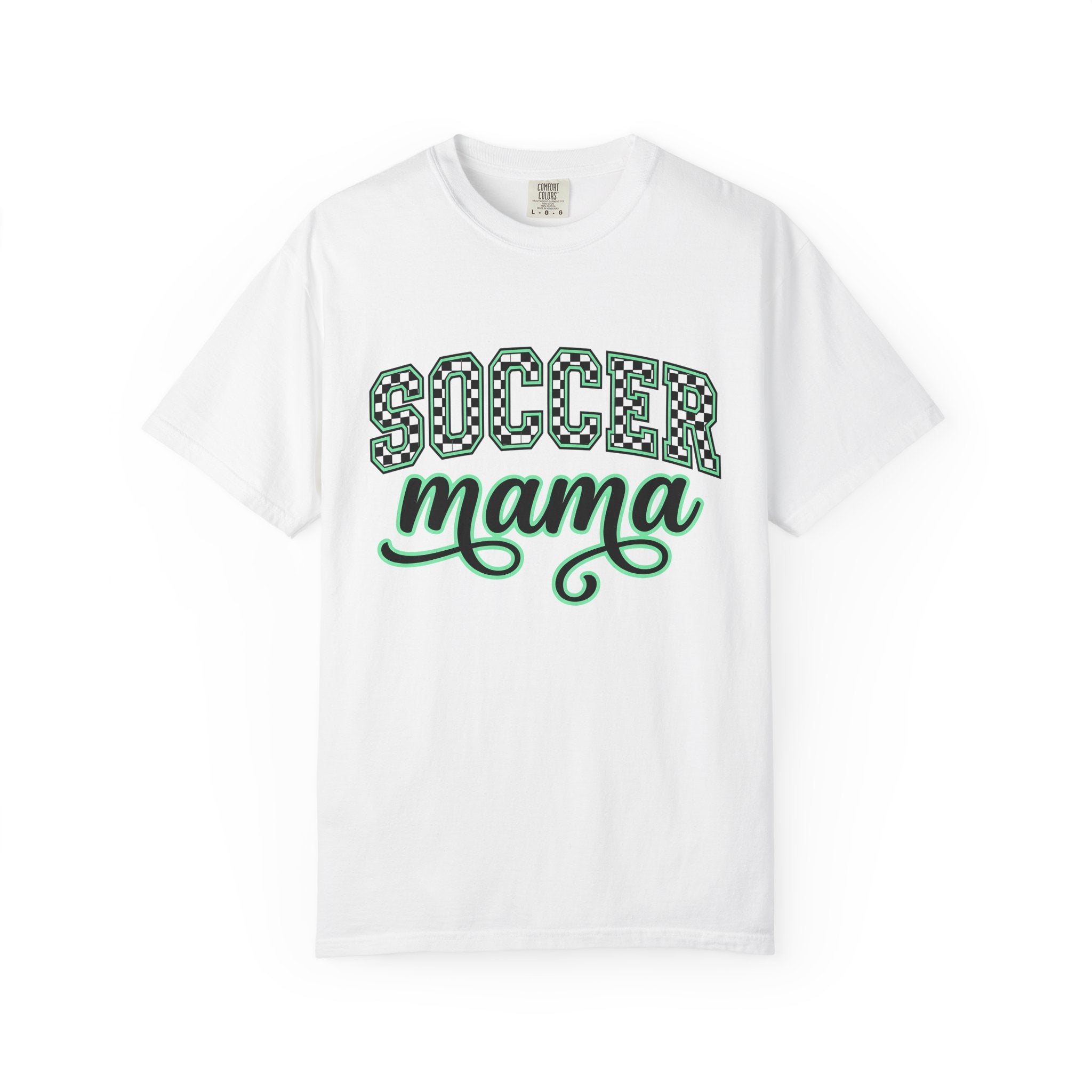 Soccer Font Shirt Moms Games Gift Women Thick Tee Football T-Shirt Mother Fan Bold Typography Tshirt Gaming Graphic Old School Plaid Design