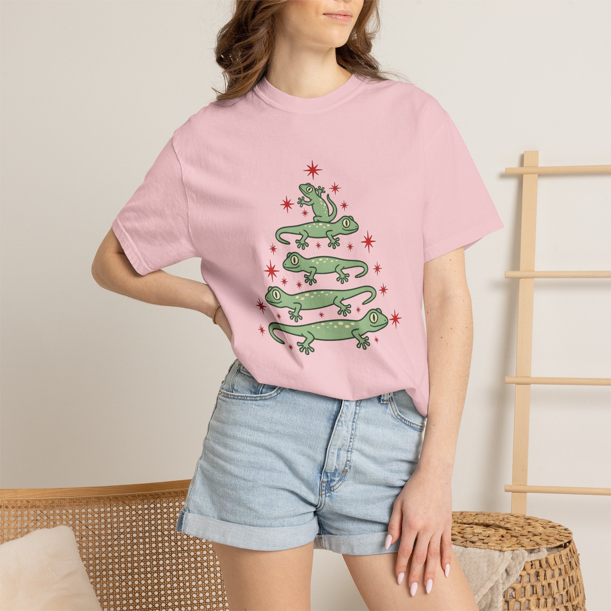 Gecko Group Shirt Christmas Pets Gift Women Cute Tee Lizard T-Shirt Xmas Fan Geckos Graphic Cute Tshirt Clean Twinkles Tshirt