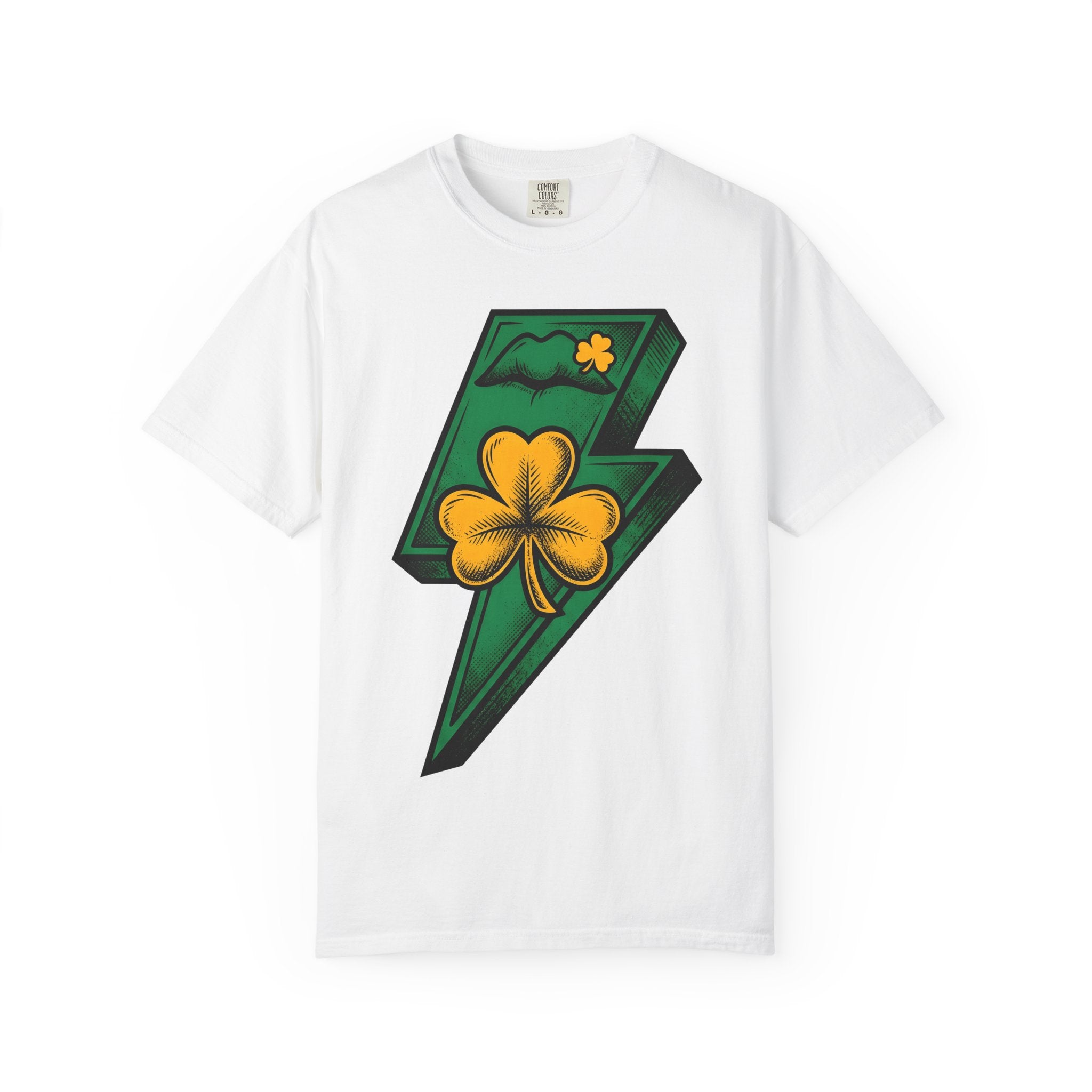 Shamrock Lightning Bolt Shirt St Patrick's Day Holiday Gift Women Bold Graphic Tee Shamrock T-Shirt Patrick Fan Graphic Design Illustration