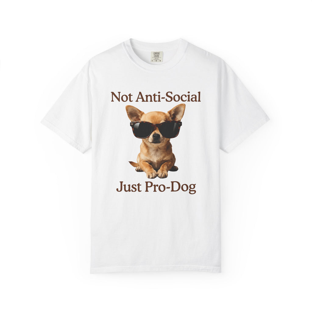 Chihuahua Sunnies Shirt Dog Jokes Gift Women Natural Tee Puppy T-Shirt Dog Fan Realistic Tshirt Humor Graphic Classic Spectacles Tshirt