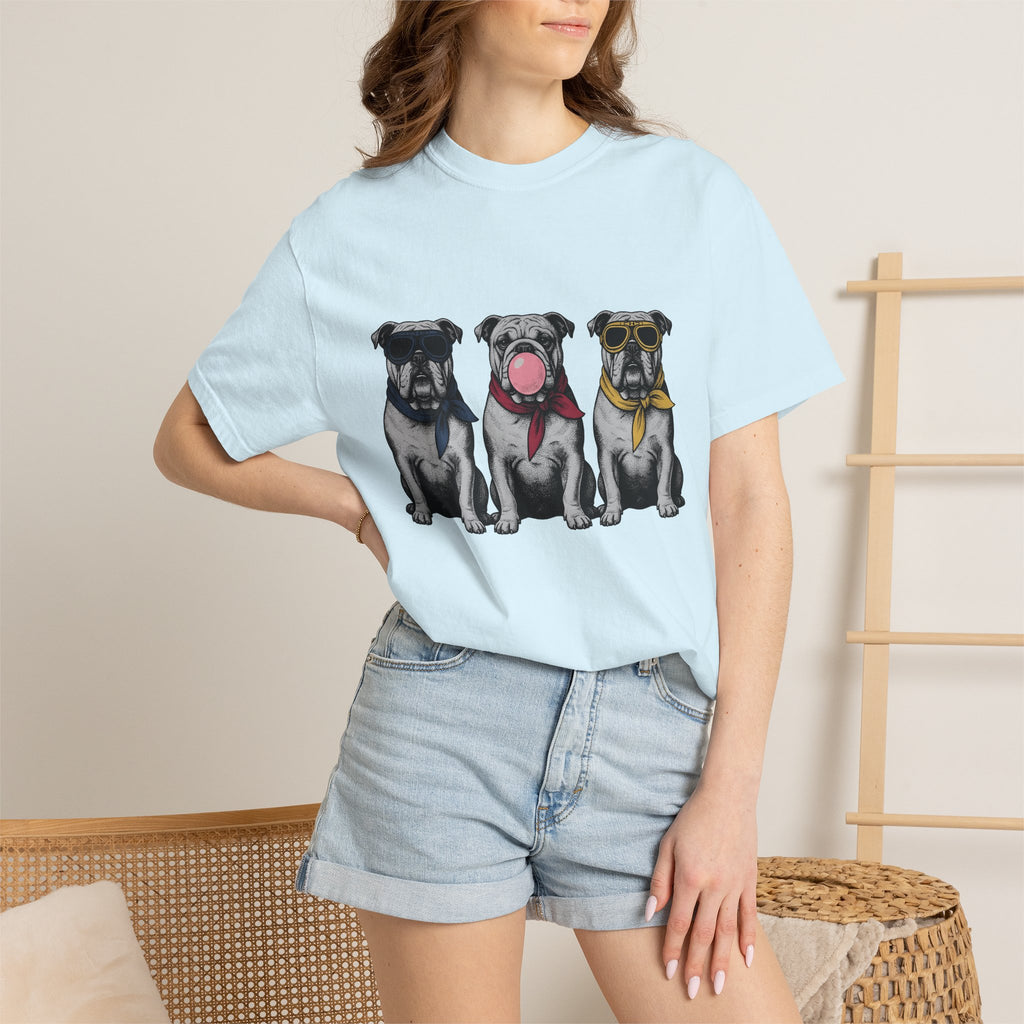 Bulldog Pack Shirt Dog Funny Gift Women Retro Tee Bulldog T-Shirt Dog Fan Bulldog Retro Tshirt Humor Graphic Sketch Shades Tshirt