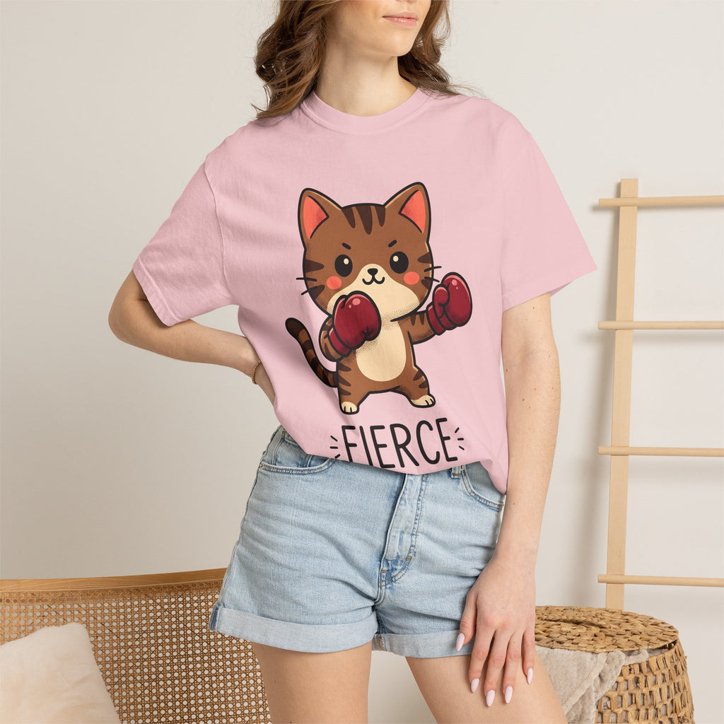 Boxing Kitty Shirt Cat Wildlife Gift Women Charming Tee Boxing Cat T-Shirt Cat Fan Feline Graphic Tshirt Animal Illustration Animation