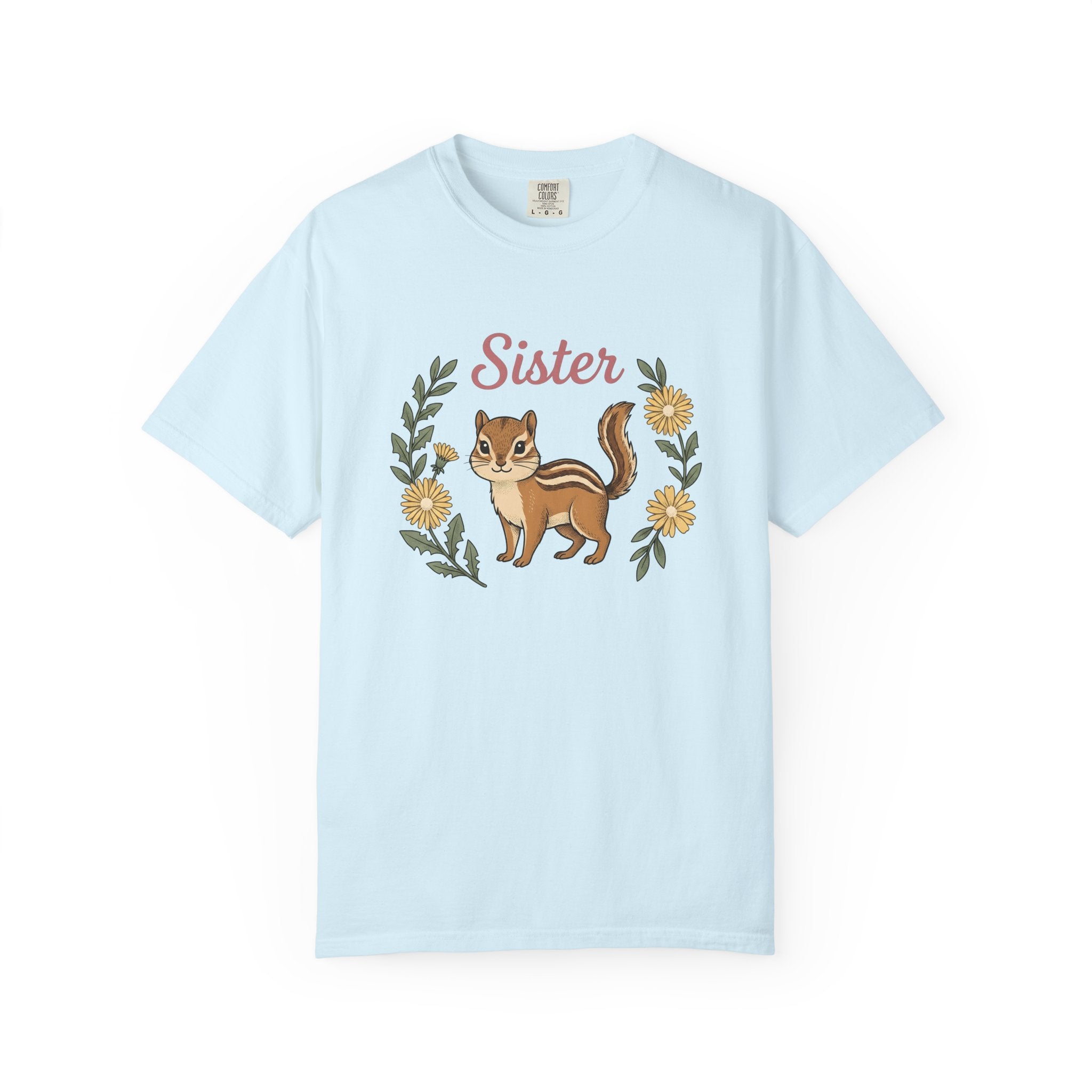 Chipmunk Art Shirt Animals & Flowers Household Gift Women Cartoon Tee Squirrel T-Shirt Wildlife Fan Animal Tshirt Home Graphic Doodle