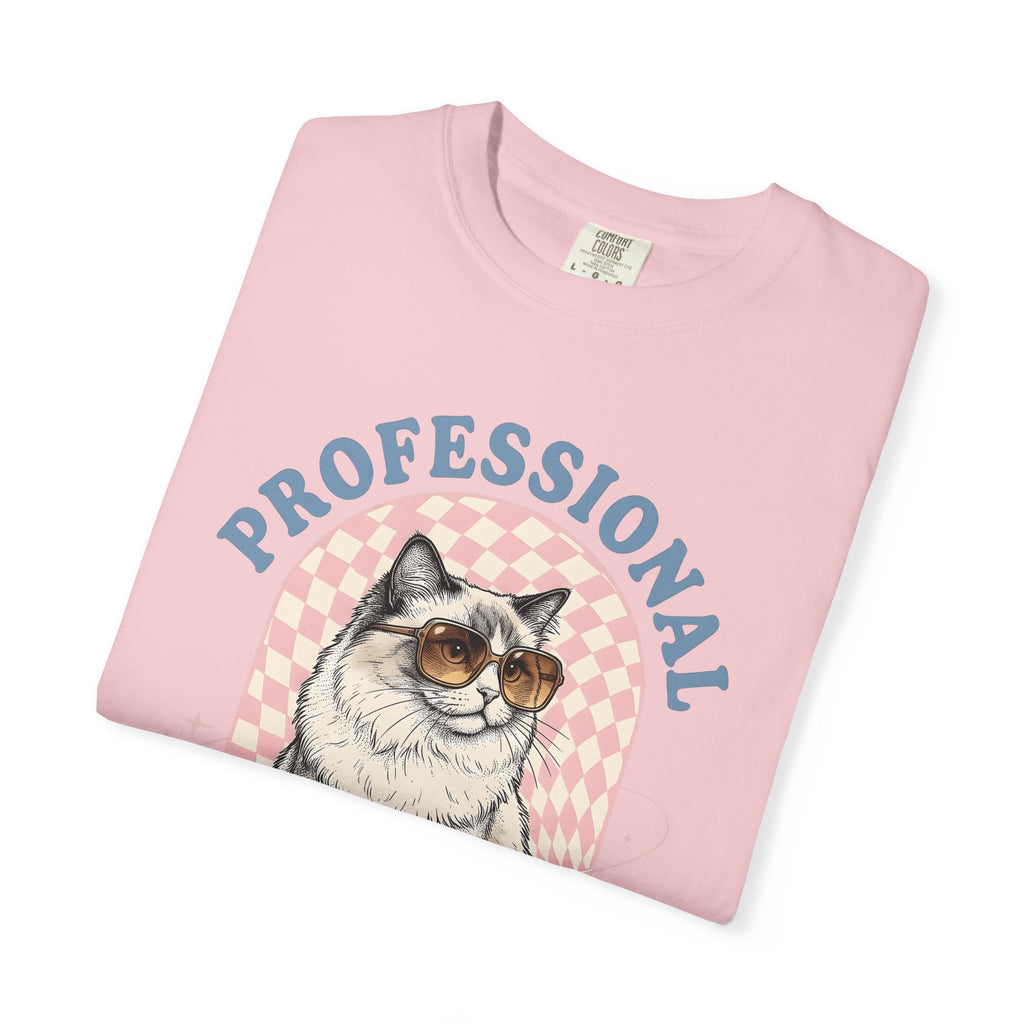 Cat Sunglasses Shirt Cat Humor Gift Women Vintage Tee Kitty T-Shirt Feline Fan Cool Tshirt Funny Graphic Hand Drawn Checkerboard Tshirt