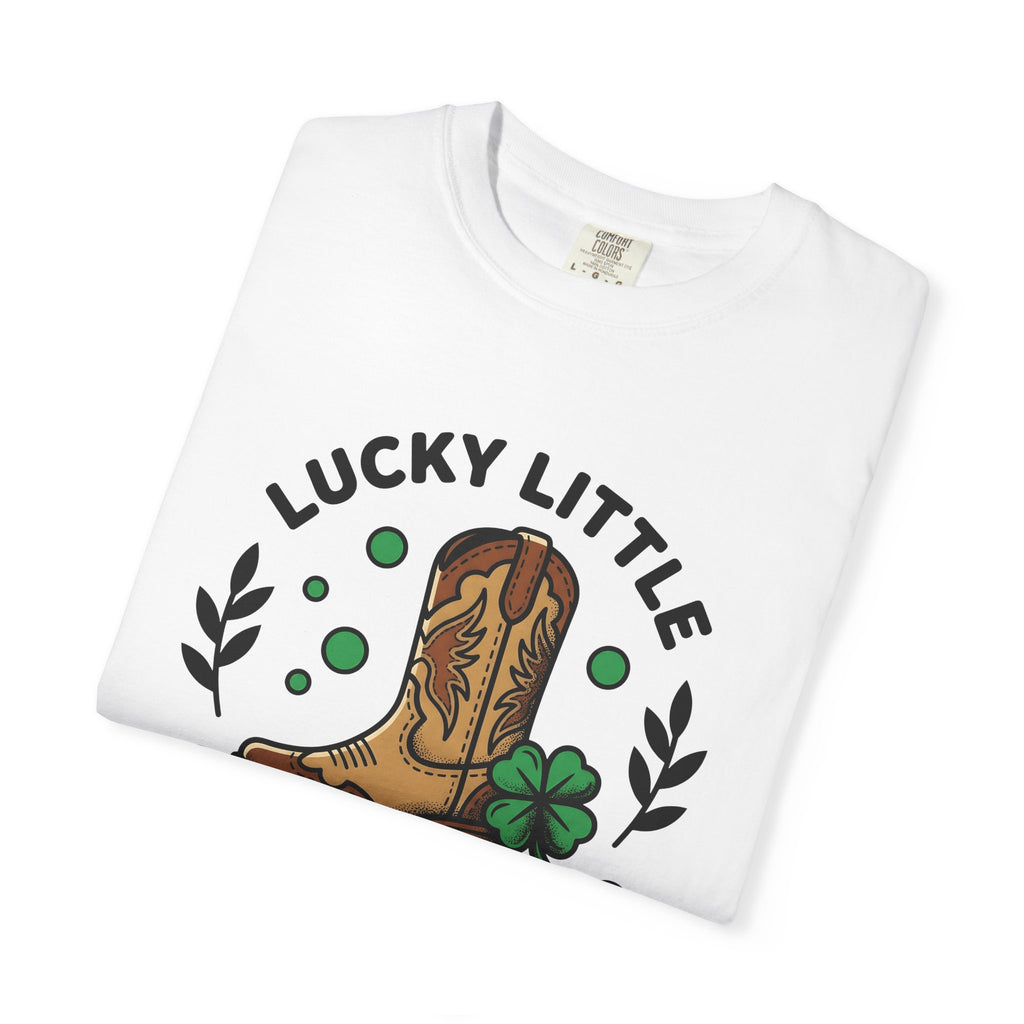 Cowgirl Boot Shirt St. Patrick's Day Ranch Gift Women Hand Drawn Tee Boot T-Shirt Luck Fan Illustrated Tshirt Farmhouse Graphic Classic Four