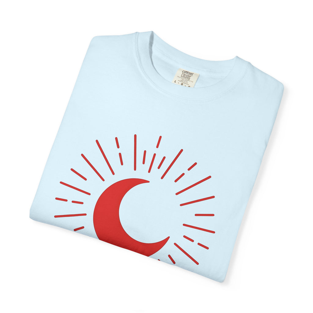 Crescent Moon Shirt Valentine's Day Astrology Gift Women Modern Tee Moon T-Shirt Valentine Fan Contemporary Tshirt Zodiac Graphic Hippie Sun