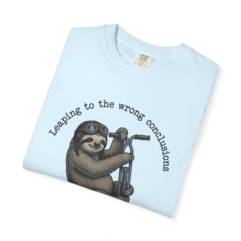Sloth Pogo Shirt Funny Wildlife Gift Women Sketch Tee Sloth T-Shirt Humor Fan Drawing Graphic Retro Pilot Goggles Tshirt