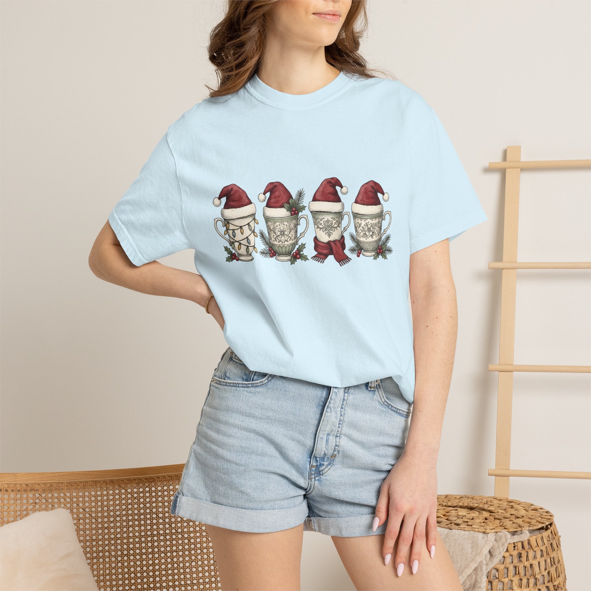 Holiday Hat Mugs Shirt Christmas Cappuccino Gift Women Farmhouse Tee Mug T-Shirt Xmas Fan Coffee Mug Tshirt Cappuccino Graphic Cartoon