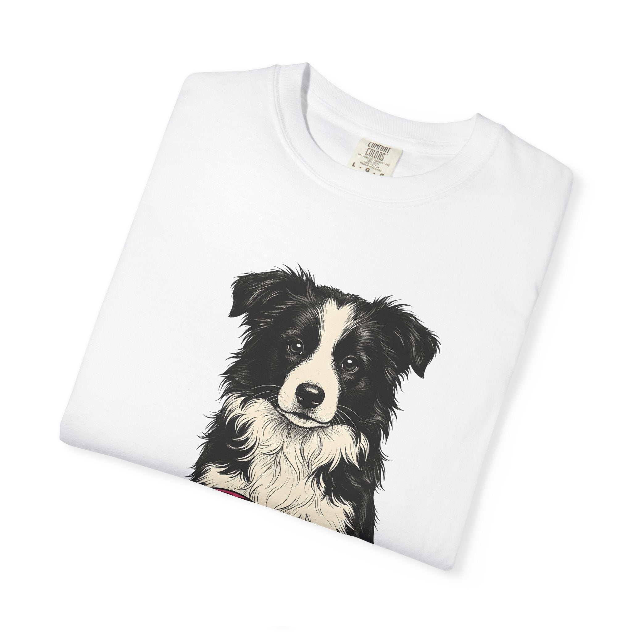 Border Collie Shirt Dog Sports Gift Women Hand Drawn Tee Collie T-Shirt Dog Fan Illustrated Graphic Tshirt Vintage Soccer Ball Tshirt
