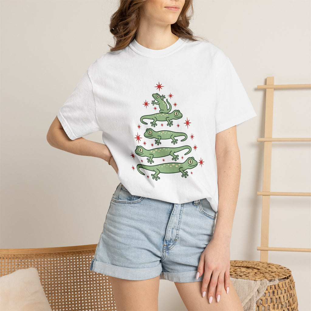 Gecko Group Shirt Christmas Pets Gift Women Cute Tee Lizard T-Shirt Xmas Fan Geckos Graphic Cute Tshirt Clean Twinkles Tshirt