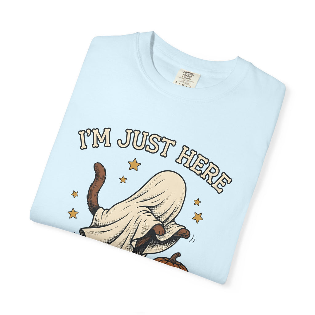 Cat Ghost Shirt Halloween Cat Gift Women Vintage Tee Specter T-Shirt Horror Fan Distressed Graphic Tshirt Retro Pumpkin Tshirt