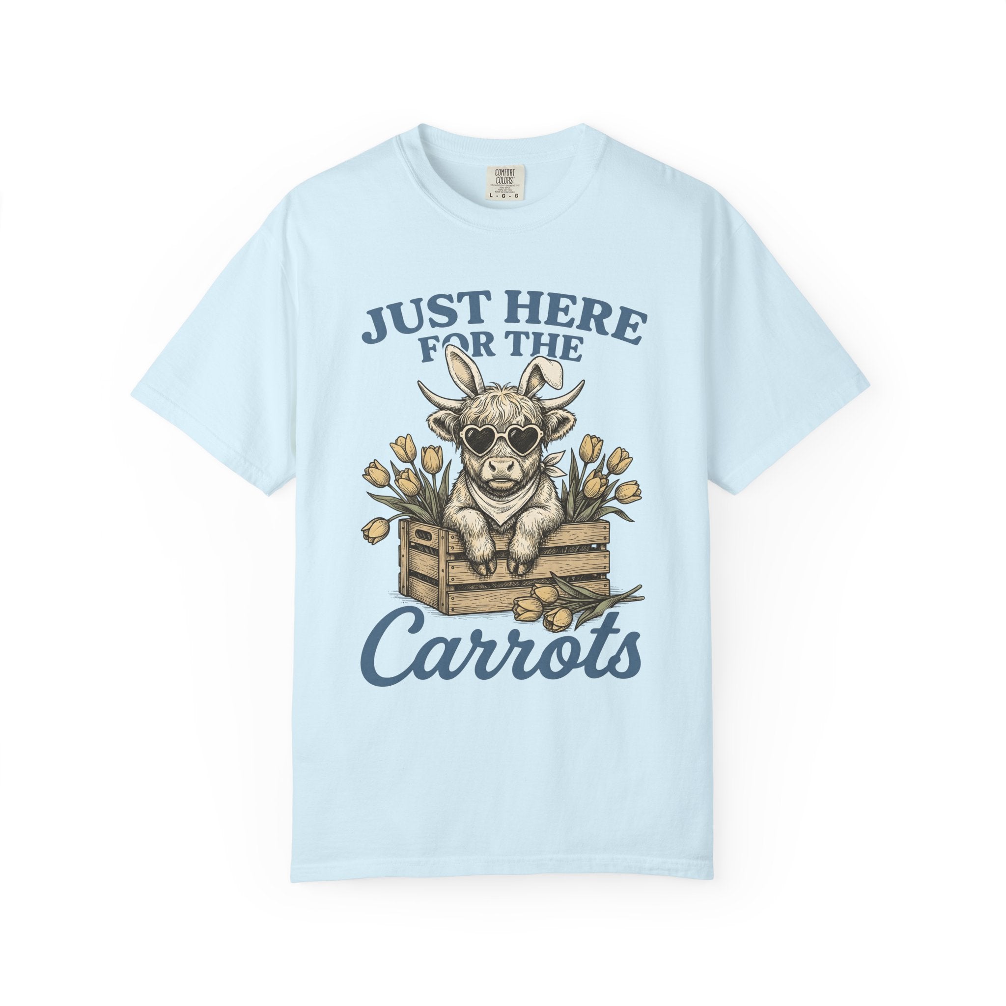 Cow Bunny Ears Shirt Easter Creatures Gift Women Country Tee Bunny T-Shirt Easter Fan Easter Bunny Graphic Rustic Tshirt Shabby Chic Tulips