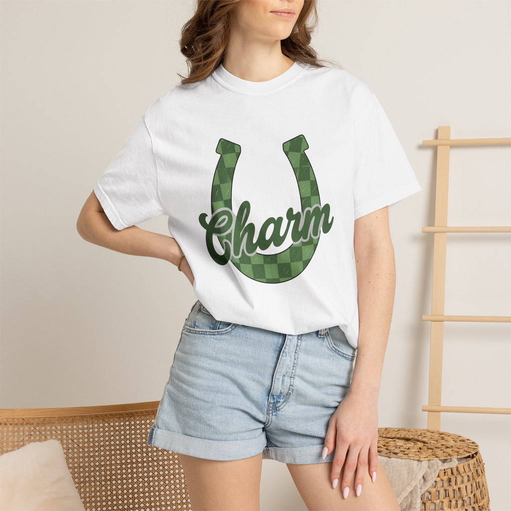 Green Horseshoe Shirt St Patrick's Day Amulet Gift Women Vintage Tee Lucky Charm T-Shirt St Patricks Fan Retro Tshirt Talisman Graphic Hand