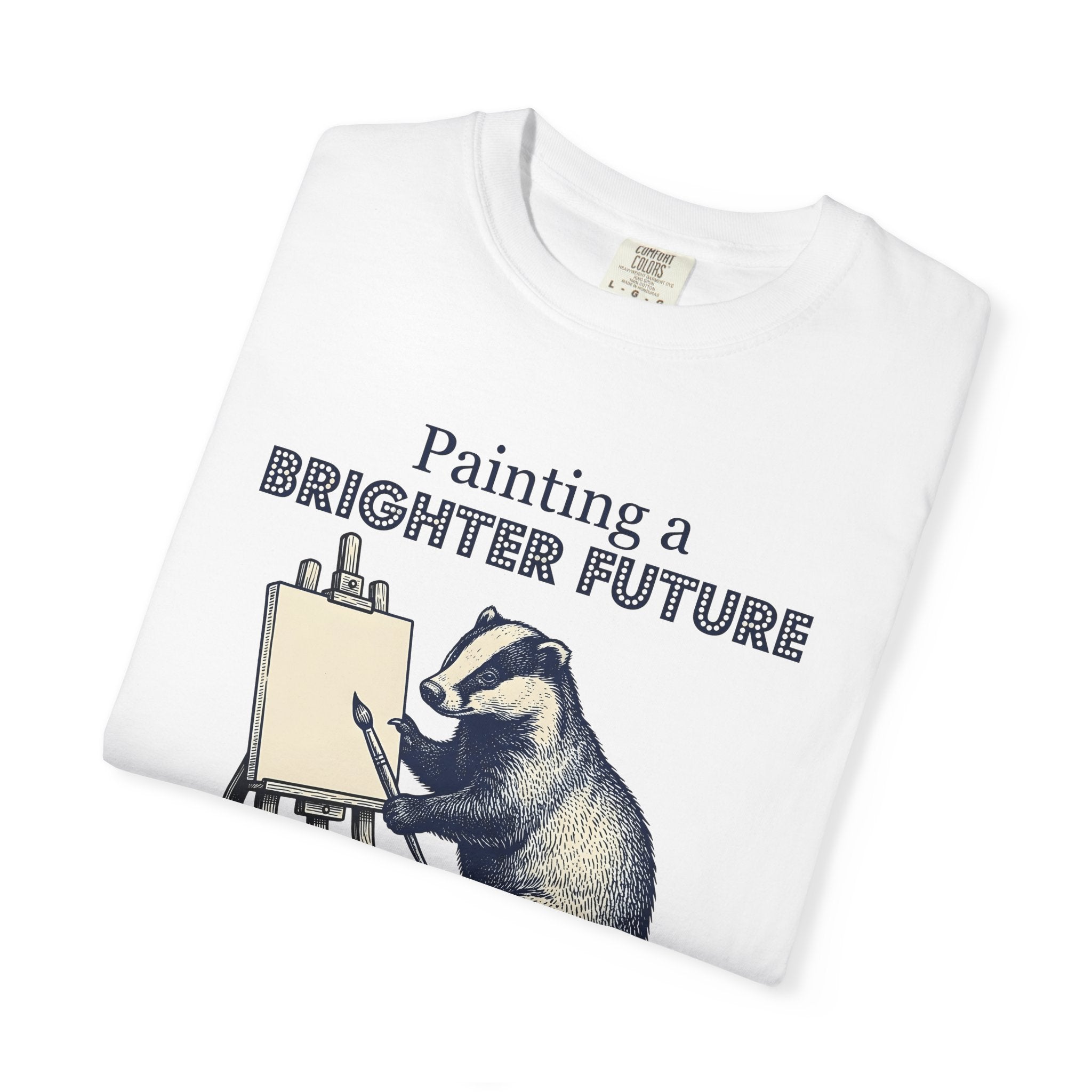 Badger Painting Shirt Animal Humor Gift Women Vintage Tee Badger T-Shirt Animal Fan Retro Tshirt Funny Graphic Hand Drawn Easel Tshirt