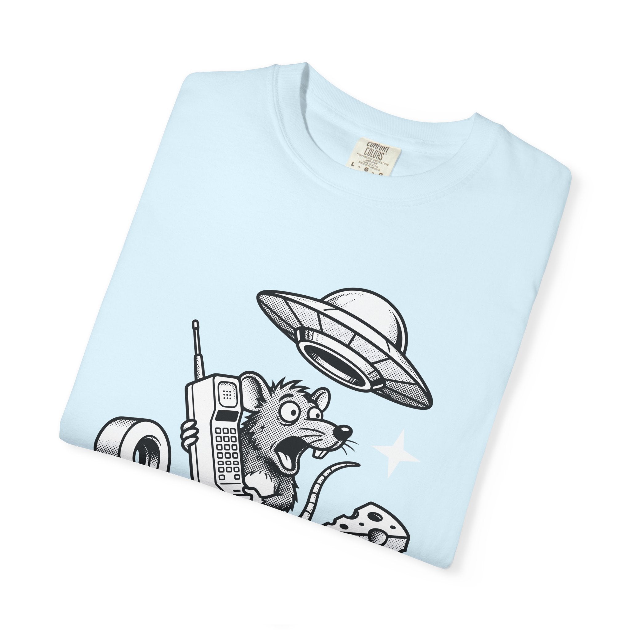 Funny Rat Shirt Funny Mammals Gift Women Comic Tee Rodent T-Shirt Humor Fan Cartoon Tshirt Animal Graphic Sketch Spaceship Tshirt