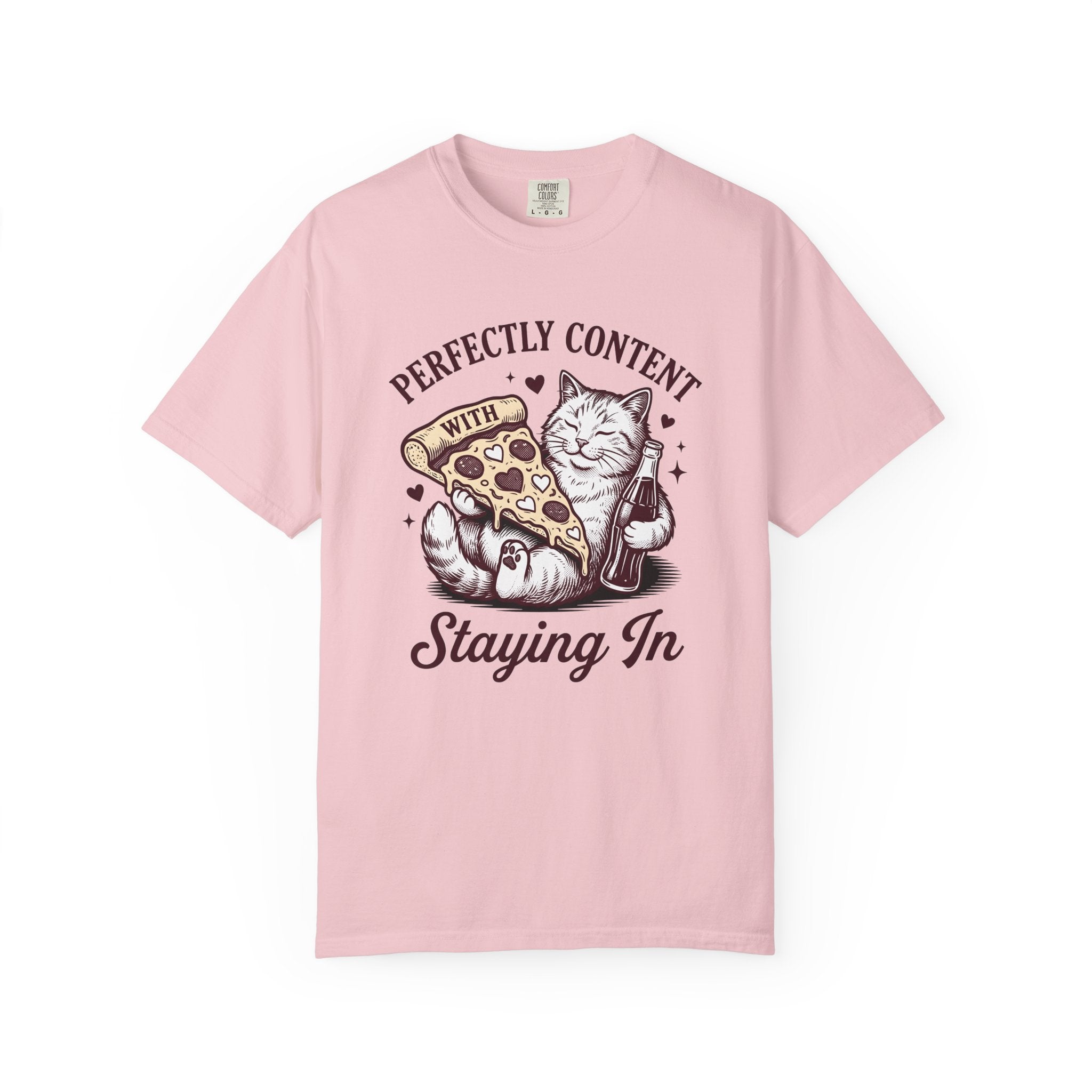 Cat Slice Shirt Cat Meal Gift Women Classic Tee Kitty T-Shirt Cat Fan Vintage Tshirt Food Graphic Sketch Soft Drink Bottle Tshirt