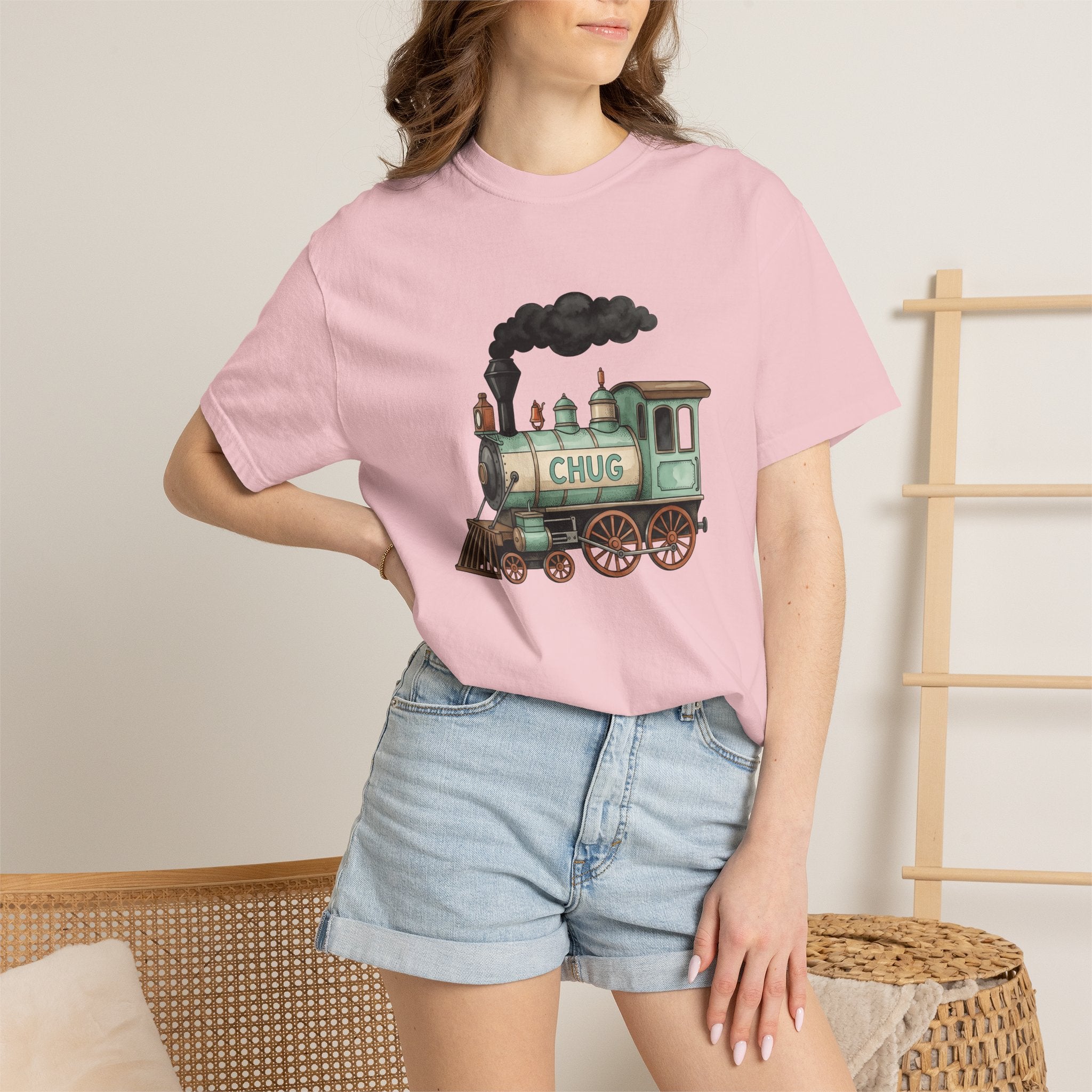 Steam Locomotive Shirt Trains Vehicles Gift Women Retro Tee Locomotive T-Shirt Train Fan Railroad Tshirt Automobile Graphic Sketch Steam