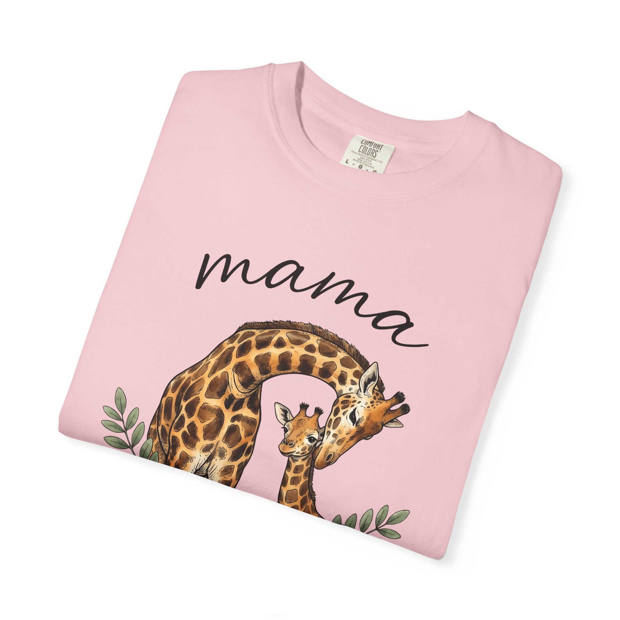 Giraffe Duo Shirt Moms Animals Gift Women Hand Drawn Tee Longneck T-Shirt Mom Fan Illustrated Tshirt Wildlife Graphic Watercolor Floral