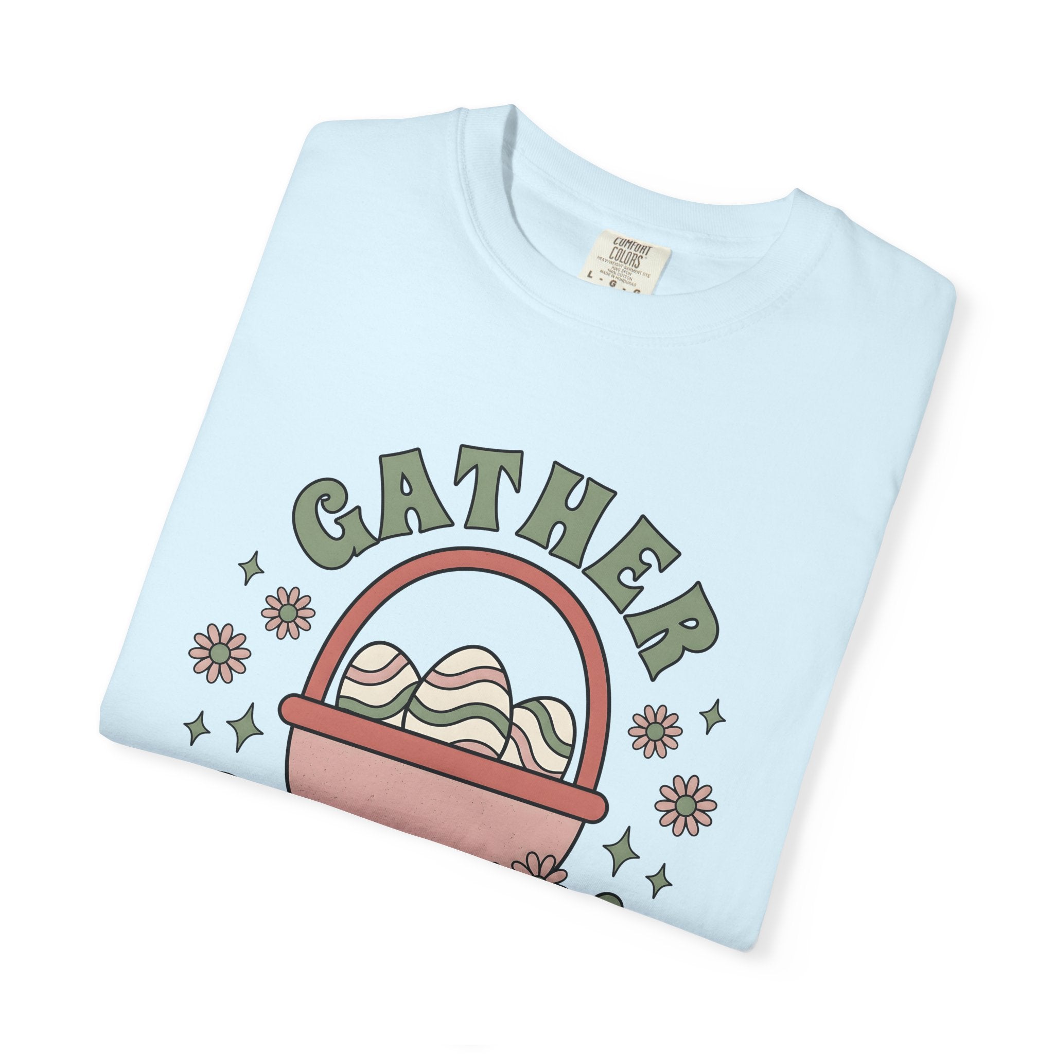 Easter Basket Shirt Easter Holiday Gift Women Doodle Tee Easter Basket T-Shirt Easter Enthusiast Hand Drawn Tshirt Celebration Graphic Retro