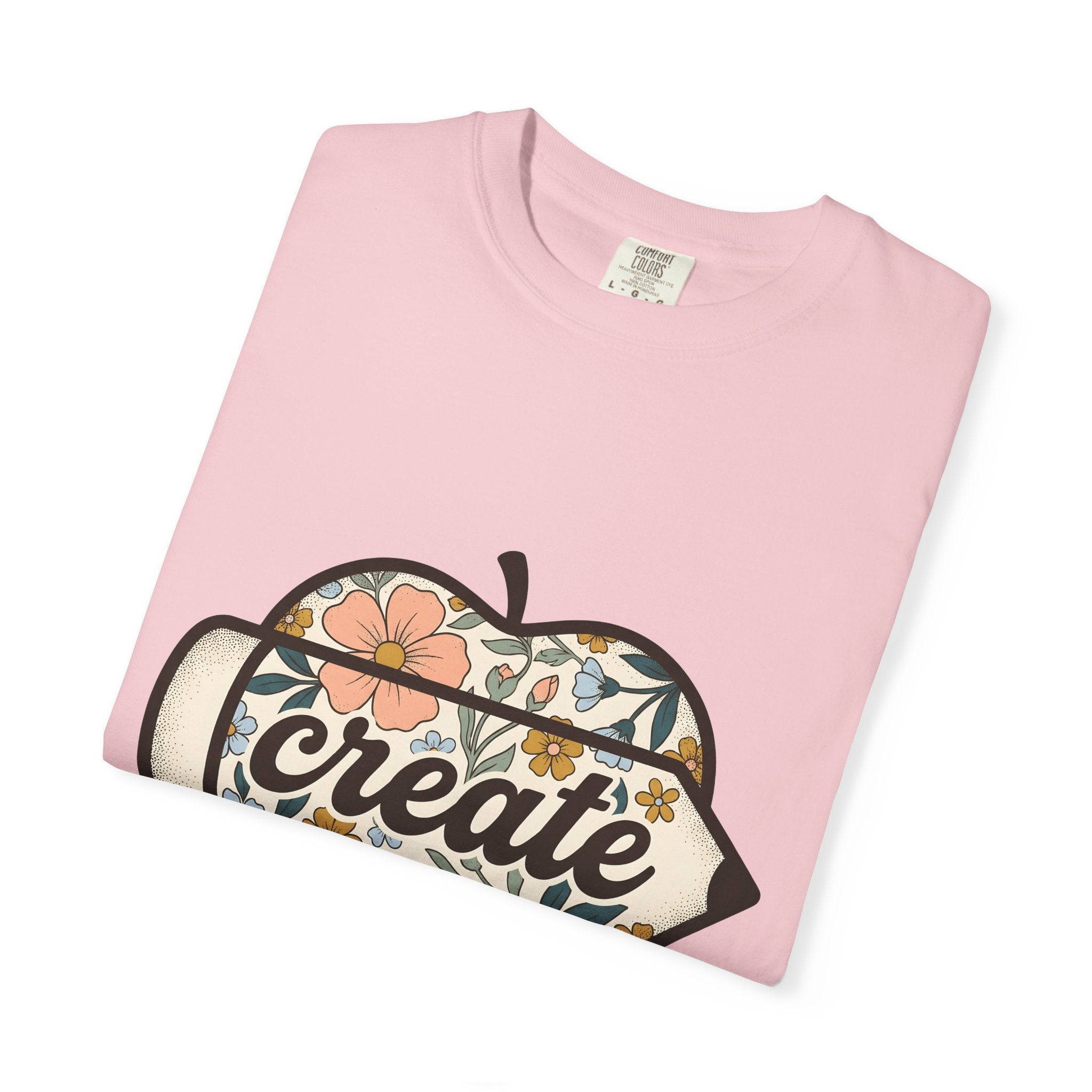 Flower Apple Pen Shirt Teachers School Gift Women Hippie Tee Apple Pencil T-Shirt Educator Enthusiast Bohemian Tshirt Classroom Graphic