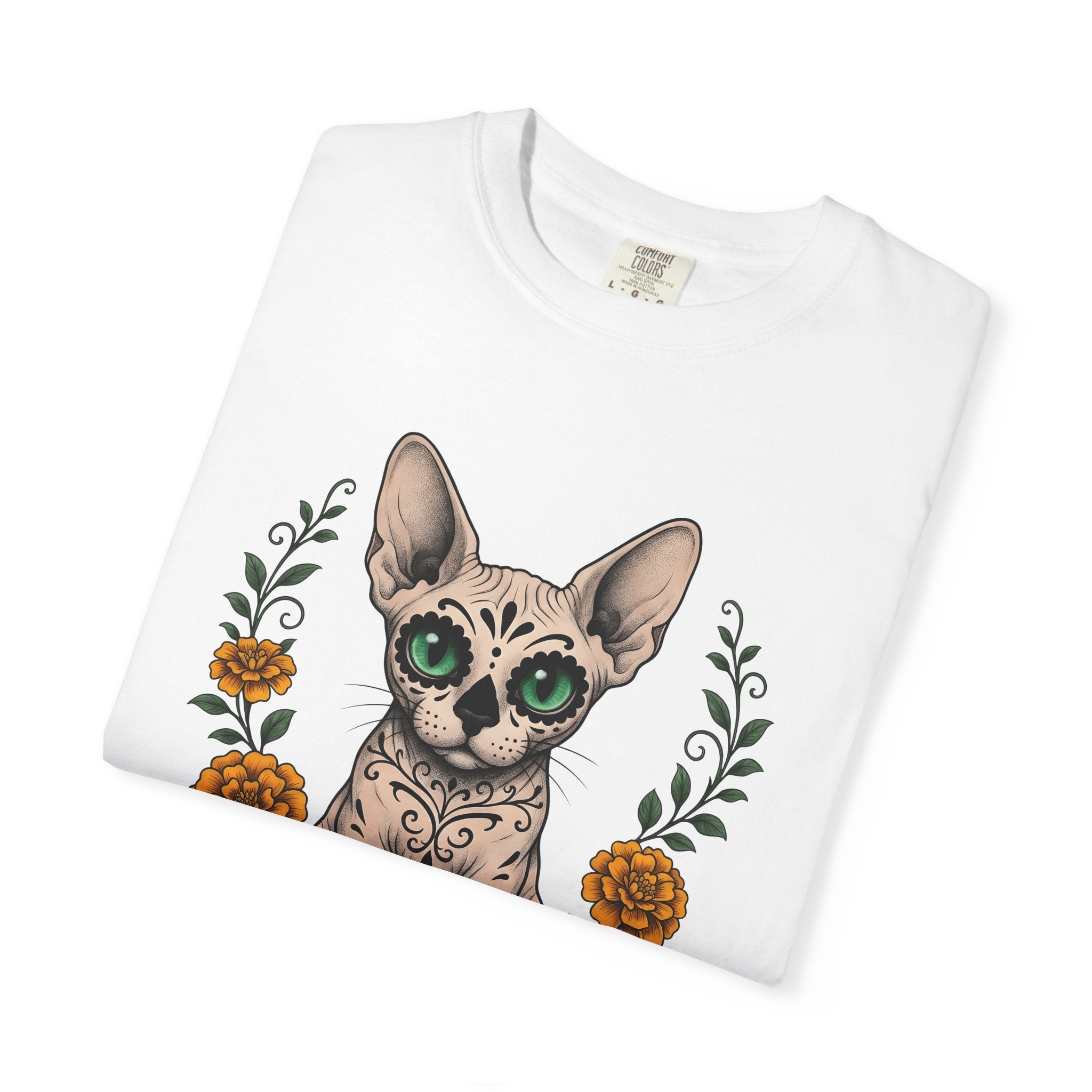 Sphynx Cat Shirt Cat Garden Gift Women Old School Tee Hairless Cat T-Shirt Feline Fan Vintage Tshirt Gardening Graphic Sketch Autumn
