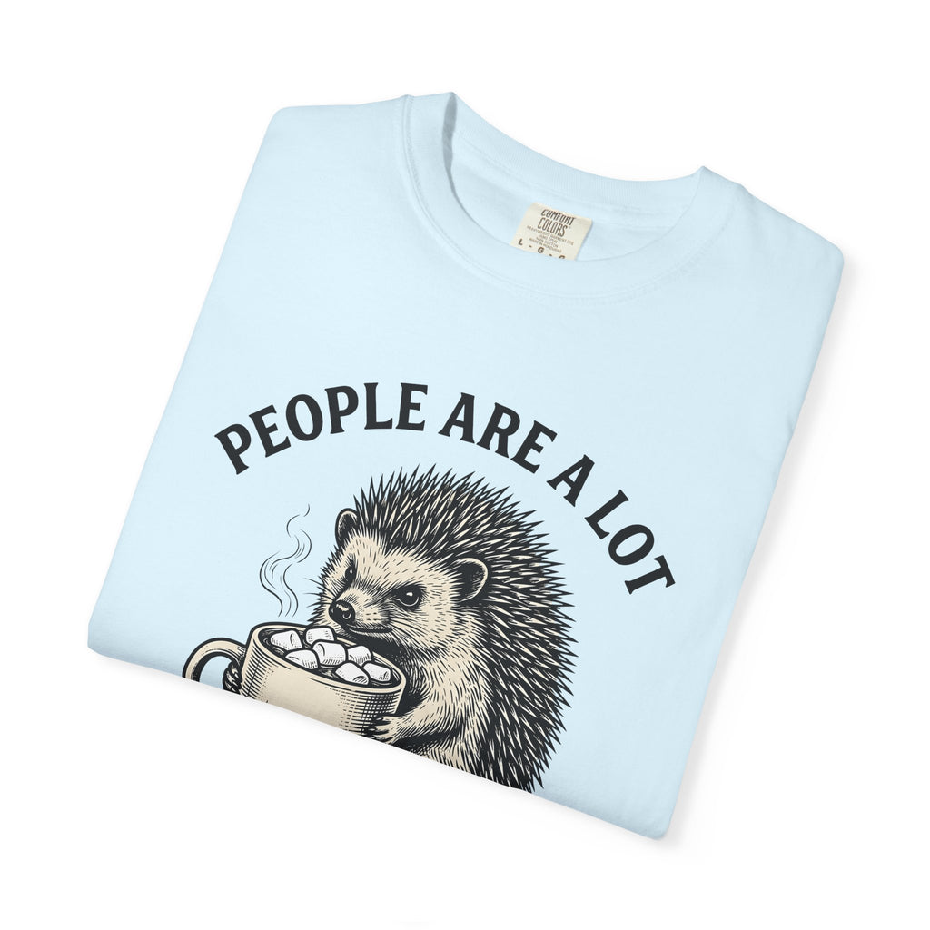 Hedgehog Mug Shirt Drinks Animal Gift Women Hand Drawn Tee Porcelain T-Shirt Beverage Fan Ceramic Tshirt Wildlife Graphic Vintage