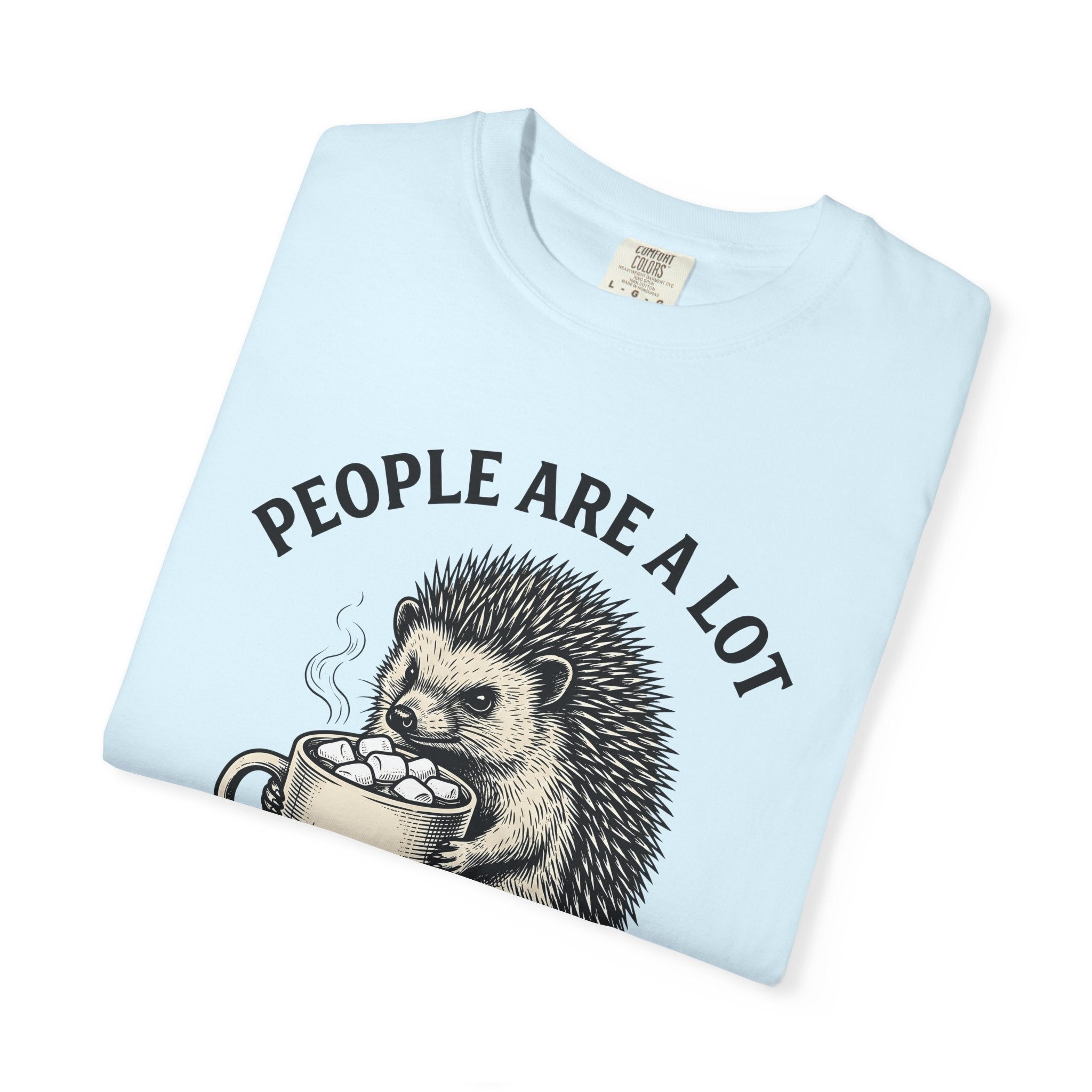 Hedgehog Mug Shirt Drinks Animal Gift Women Hand Drawn Tee Porcelain T-Shirt Beverage Fan Ceramic Tshirt Wildlife Graphic Vintage