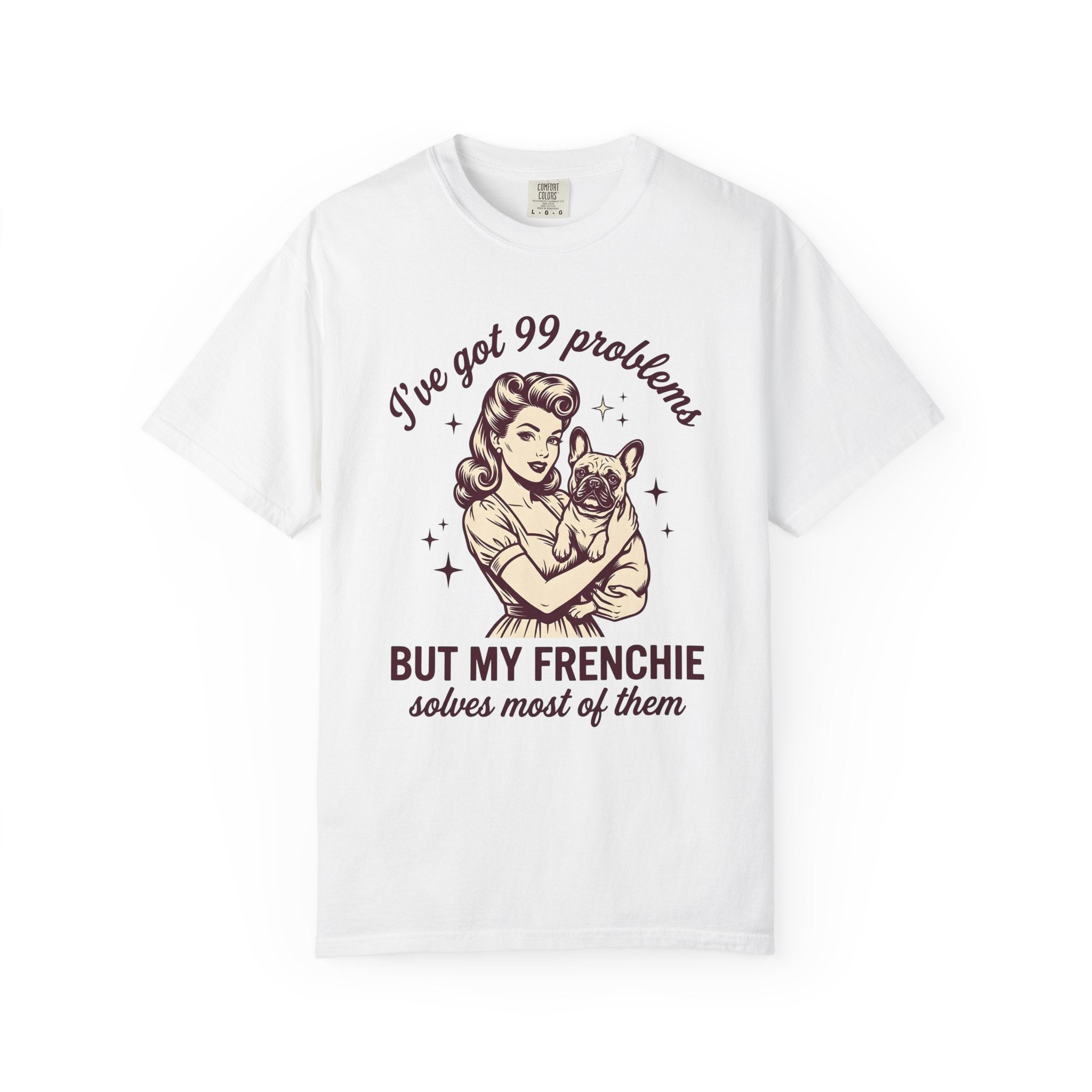 Woman Frenchie Dog Shirt Dog Antique Gift Women Classic Tee French Bulldog T-Shirt Dog Fan Bulldog Tshirt Vintage Graphic Doodle Shining