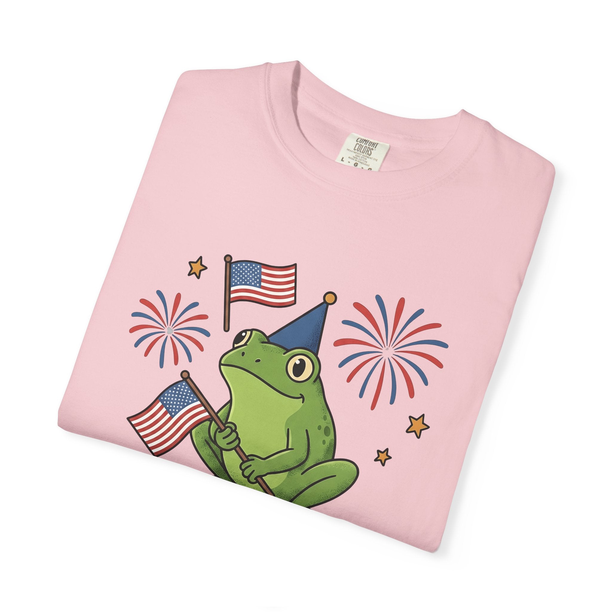 Frog Party Hat Shirt 4th Of July Animal Gift Women Cartoon Tee Toad T-Shirt Independence Day Fan Comic Tshirt Wildlife Graphic Vintage