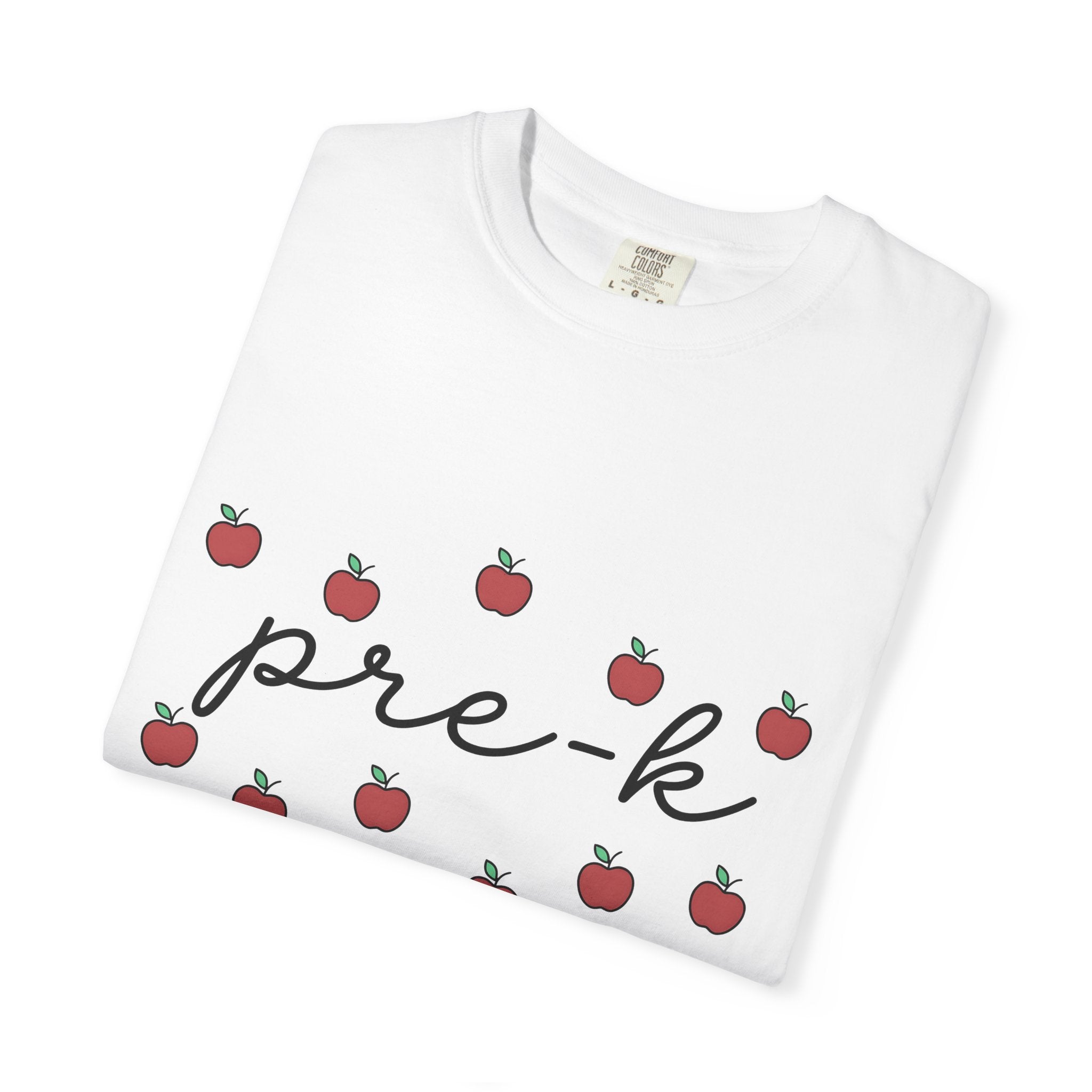 Apple Print Shirt Teacher Classroom Gift Women Cute Tee Fruit T-Shirt Educator Enthusiast Adorable Tshirt School Graphic Simple Sketch Fruit