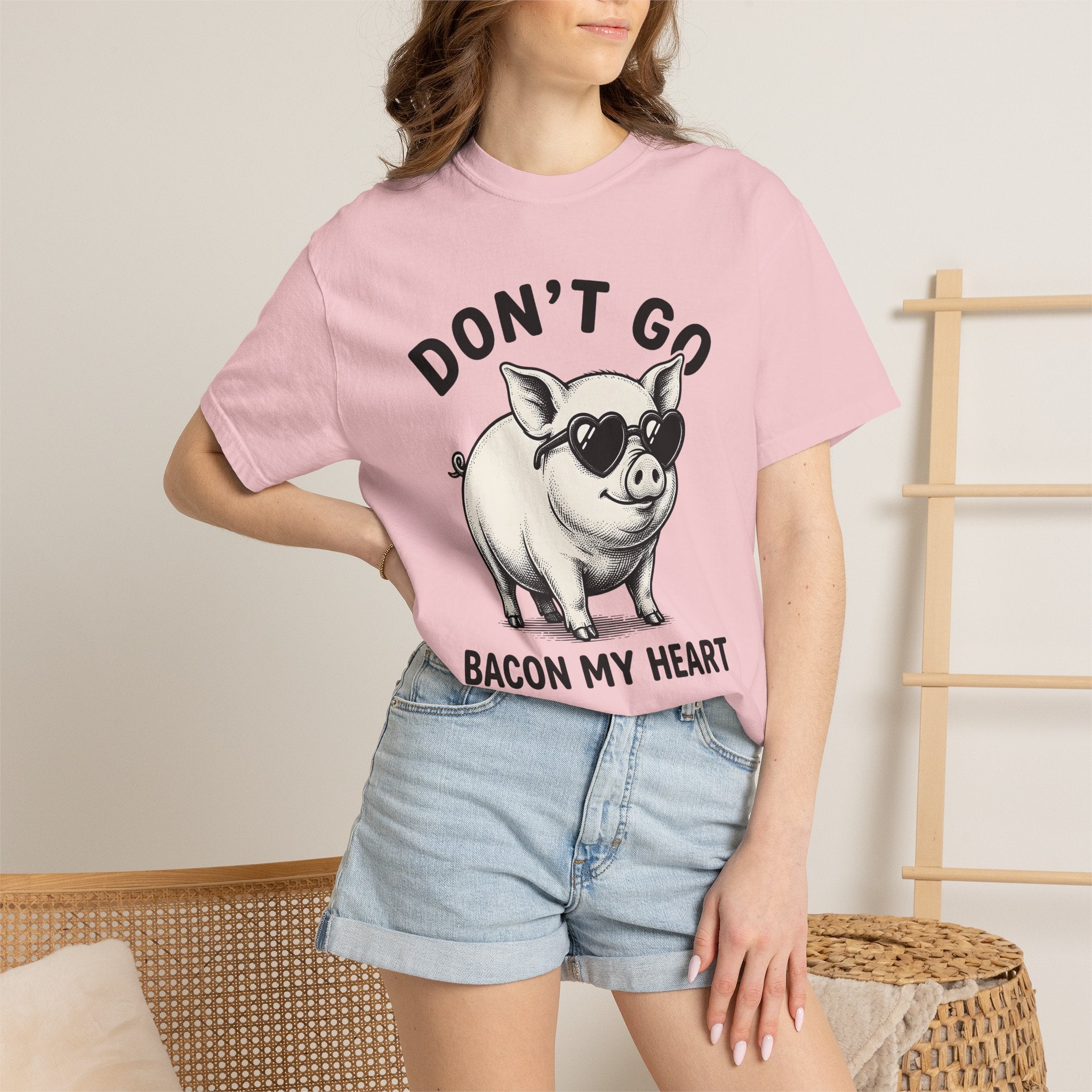 Pig Drawing Shirt Funny Wildlife Gift Women Cartoon Tee Swine T-Shirt Humor Fan Comic Tshirt Animal Graphic Hand Painted Love Sunglasses