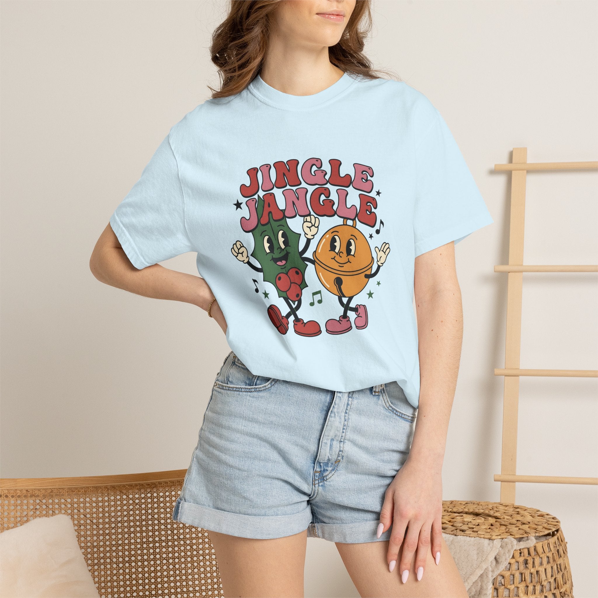 Holly Jingle Bell Shirt Christmas Event Gift Women Caricature Tee Jingle Bell T-Shirt Christmas Fan Cartoon Tshirt Party Graphic Classic