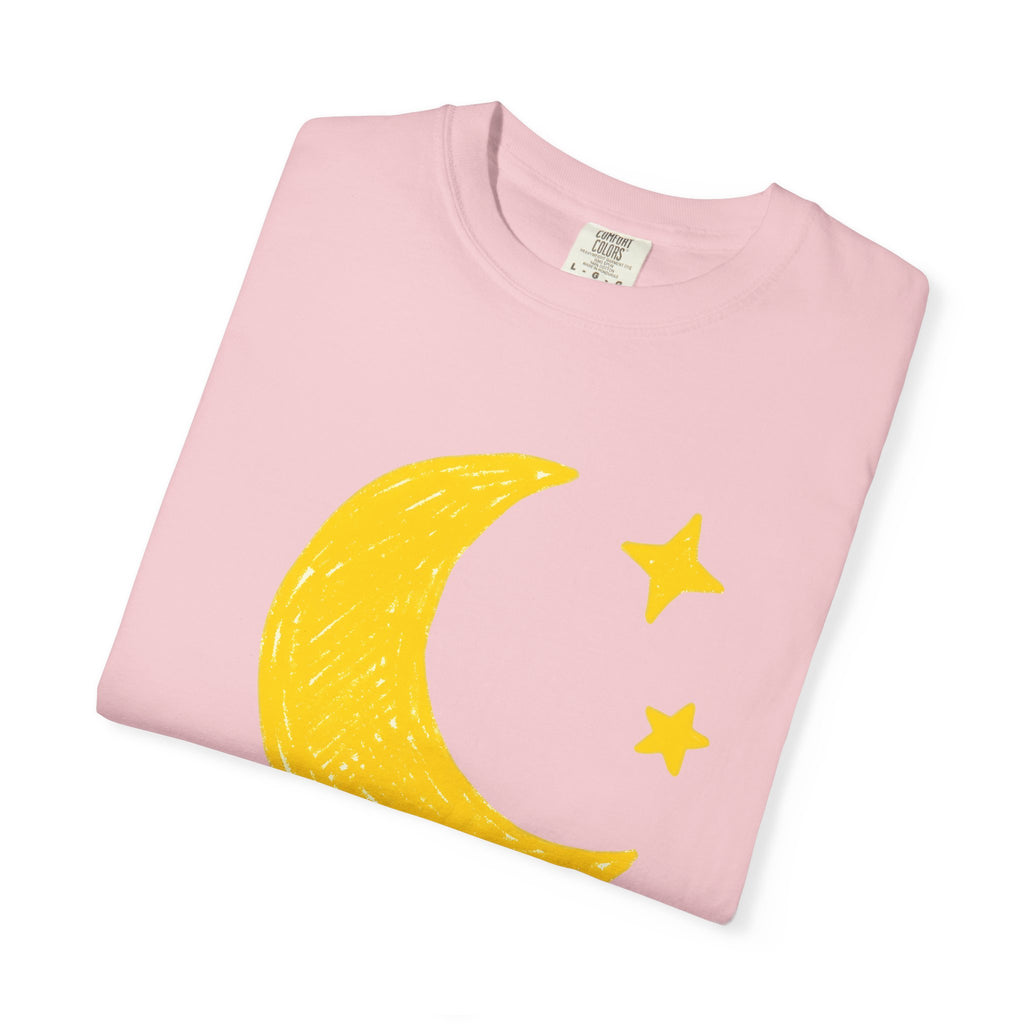 Crescent Moon Shirt Boho Chic Planets Gift Women Cartoon Tee Moon T-Shirt Bohemian Fan Cartoon Tshirt Galaxy Graphic Basic Stars Tshirt