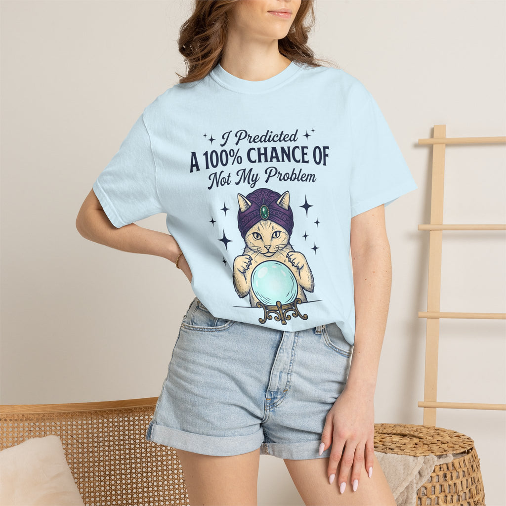 Seer Cat Shirt Cat Comedy Gift Women Classic Tee Kitty Cat T-Shirt Feline Fan Vintage Tshirt Humor Graphic Cartoon Prophecy Globe Tshirt