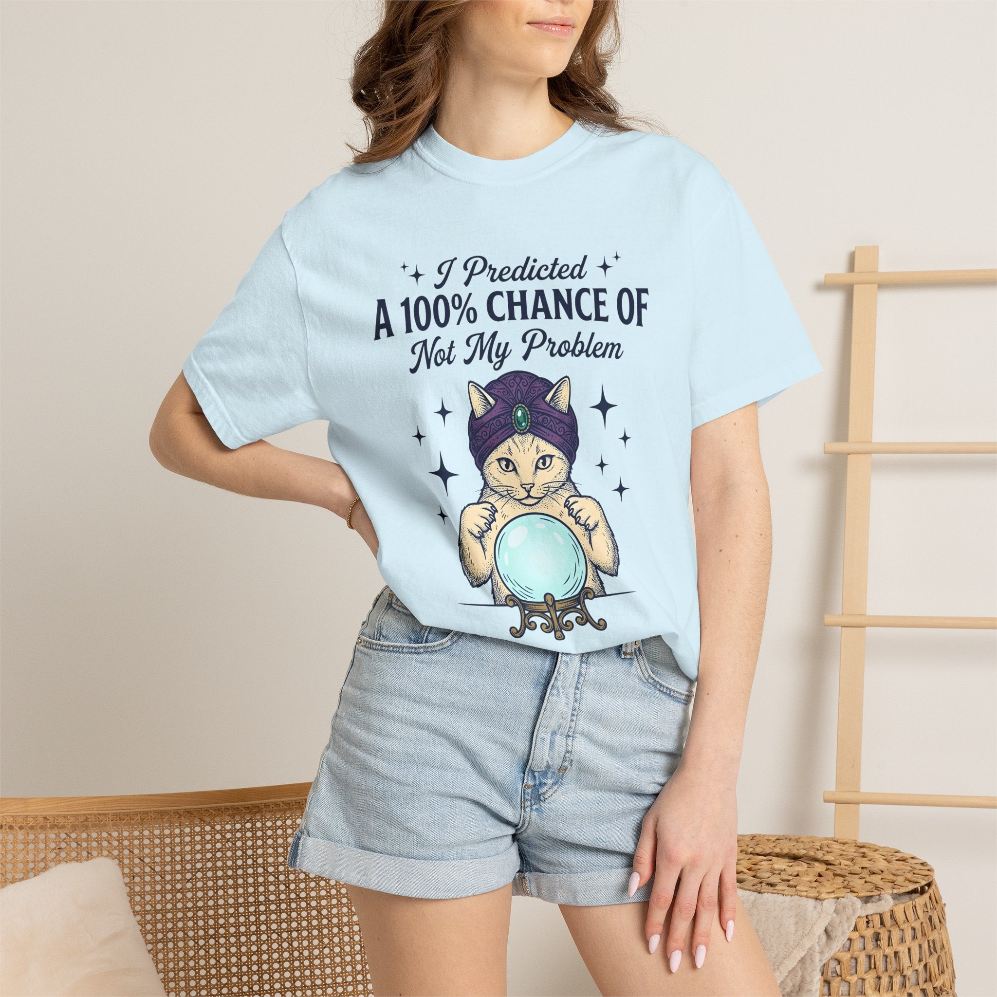 Seer Cat Shirt Cat Comedy Gift Women Classic Tee Kitty Cat T-Shirt Feline Fan Vintage Tshirt Humor Graphic Cartoon Prophecy Globe Tshirt