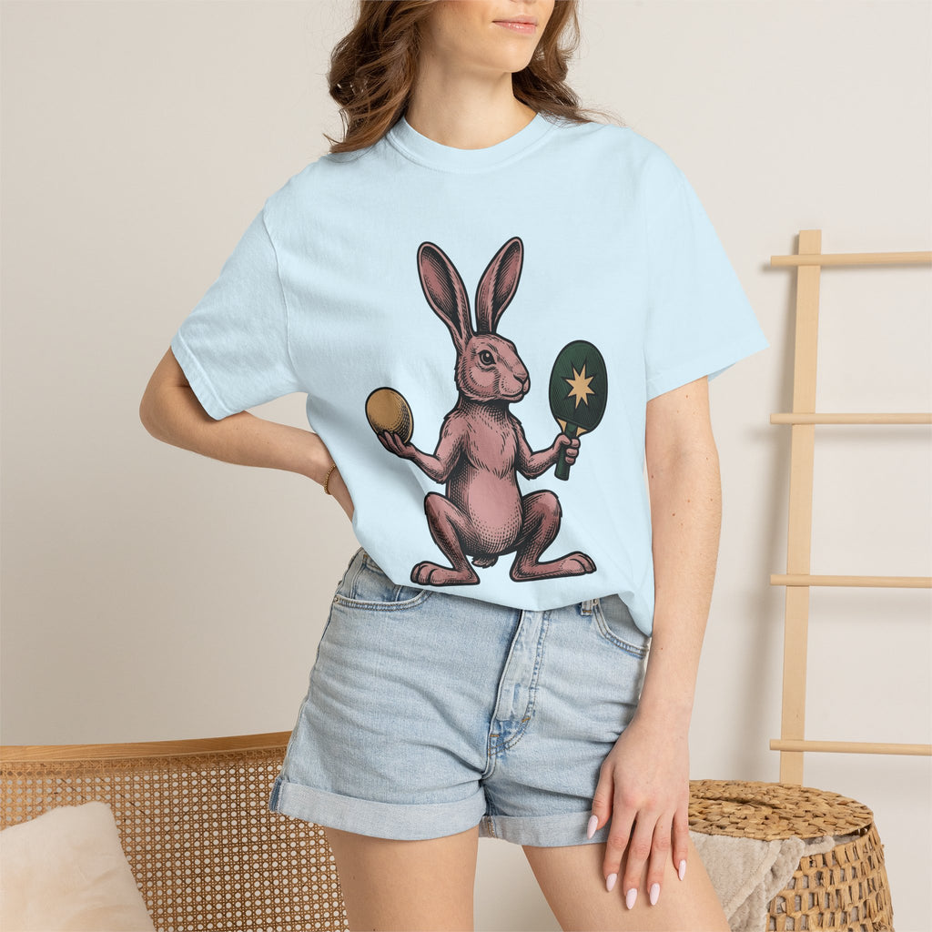 Bunny Ping Pong Shirt Sports Pet Gift Women Retro Tee Table Tennis T-Shirt Athlete Fan Vintage Tshirt Animal Graphic Sketch Racket Tshirt