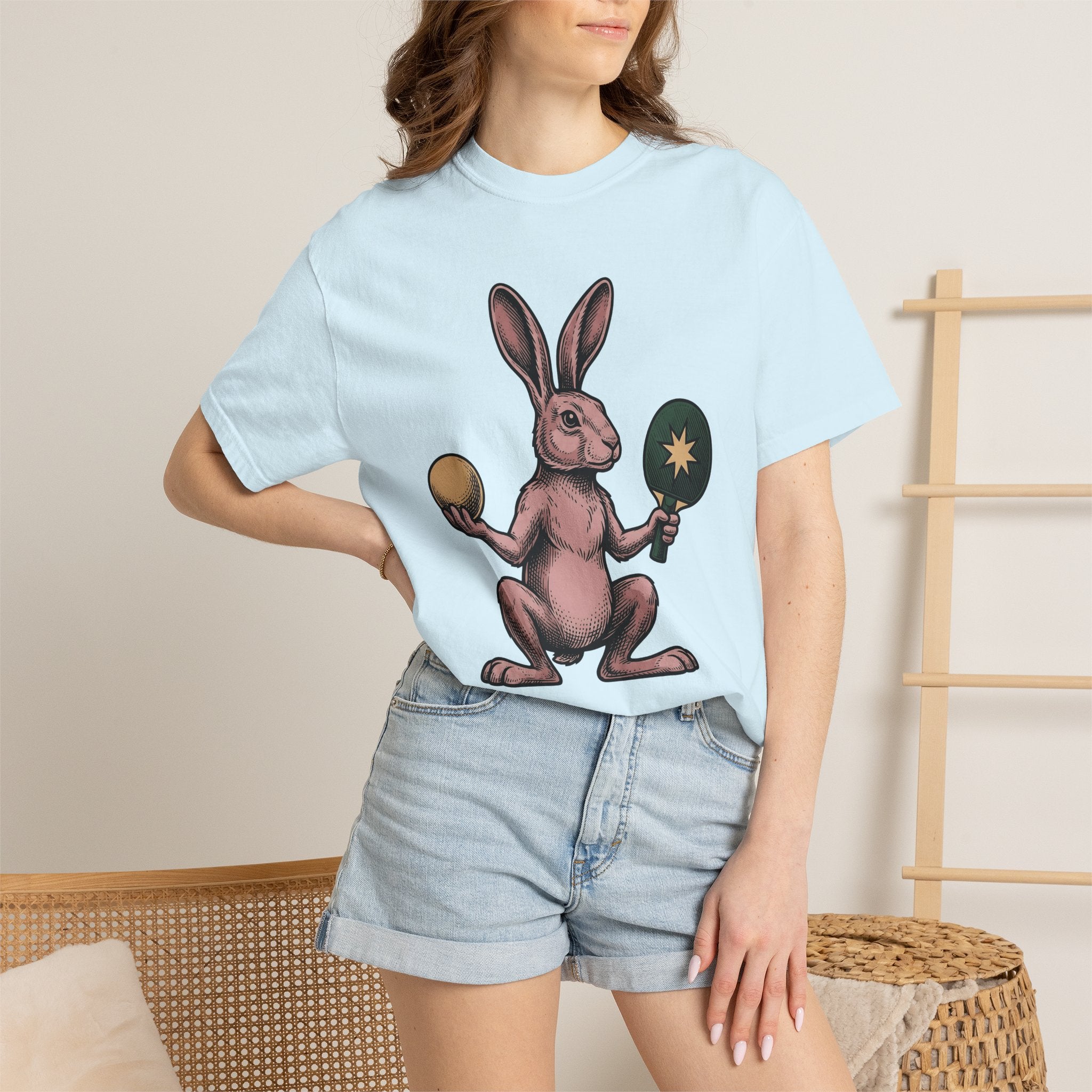 Bunny Ping Pong Shirt Sports Pet Gift Women Retro Tee Table Tennis T-Shirt Athlete Fan Vintage Tshirt Animal Graphic Sketch Racket Tshirt