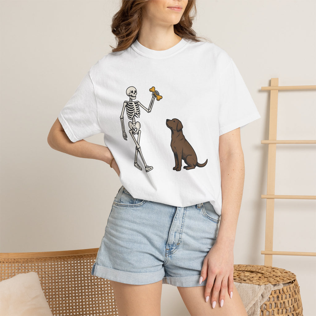 Bony Dog Shirt Dog Scary Gift Women Animated Tee Hound T-Shirt Dog Fan Cartoon Tshirt Spooky Graphic Old School Chew Bone Tshirt