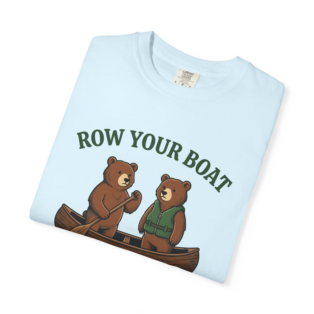 Bear Boat Shirt Sports Fishing Gift Women Illustration Tee Boat T-Shirt Athlete Fan Grizzly Graphic Hand Drawn Canoe Paddle Tshirt